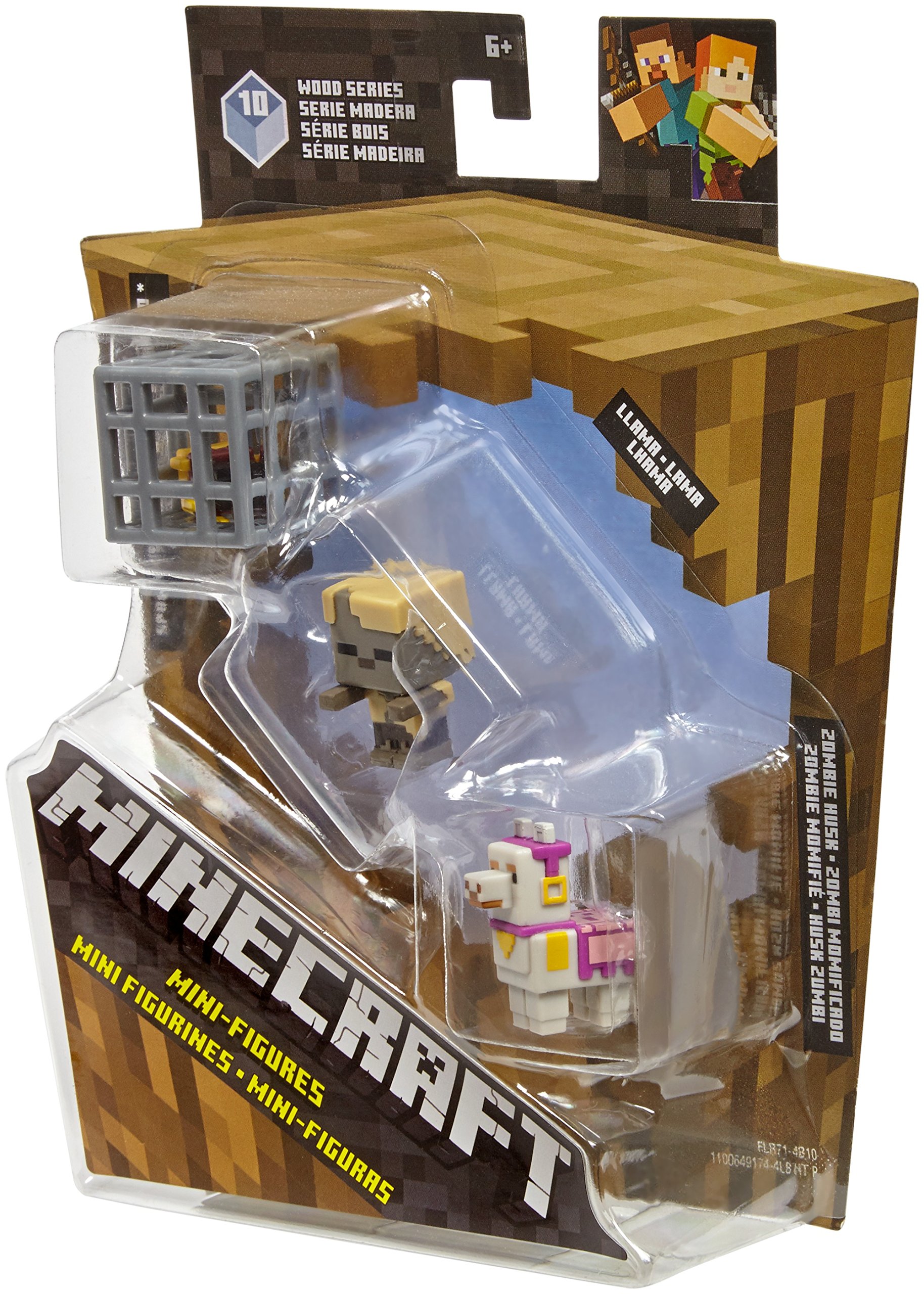 Minecraft Mini Figures 3-Pack - Stray Skeleton, Zombie Pigman, Chicken Jockey & Iron Golem - Official Collectible Toy Set for Kids & Fans - Perfect for Display, Gaming & Role Play Scenes