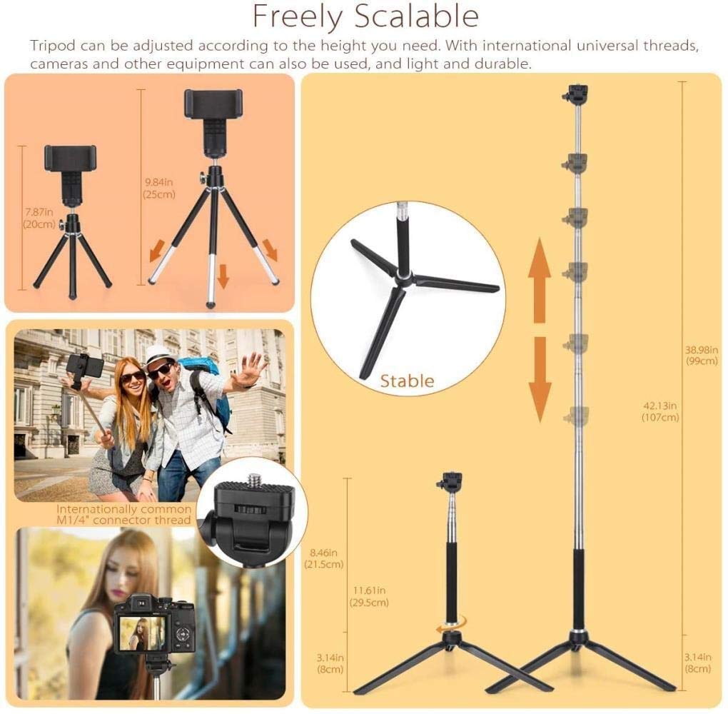6 Inch LED Ring Light with Tripod Stand - Dimmable Selfie Light for Phone/Desktop, Portable Photography Lighting for Live Streaming, YouTube Videos, TikTok & Video Calls (White Light, 6