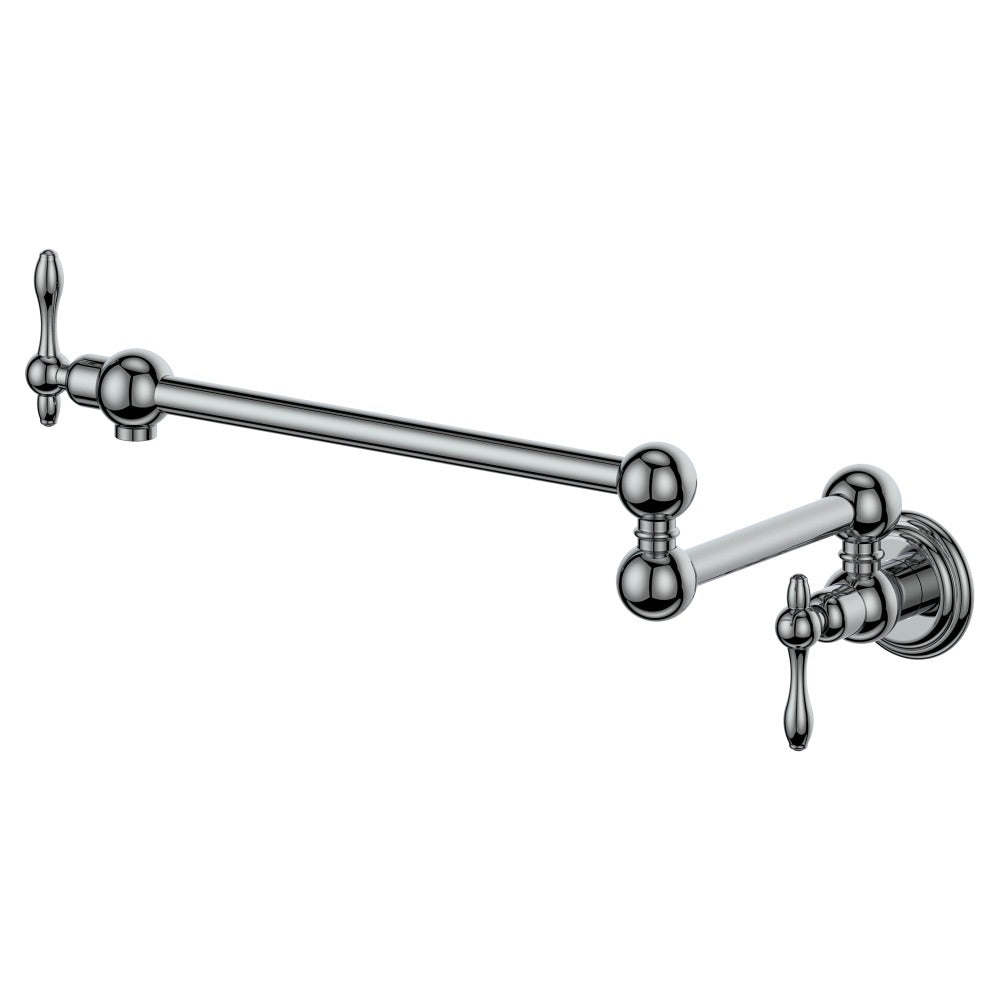 ZLINE Rembrandt Chrome Pot Filler Faucet - Wall Mounted Commercial Style Kitchen Sink Faucet for Cooking, Baking & Filling Large Pots (REM FPF CH)