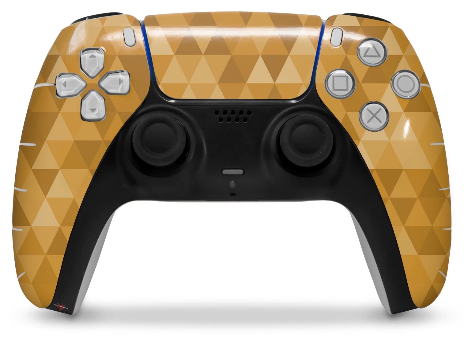 PS5 DualSense Controller Skin Wrap - Triangle Mosaic Orange for Gaming Protection