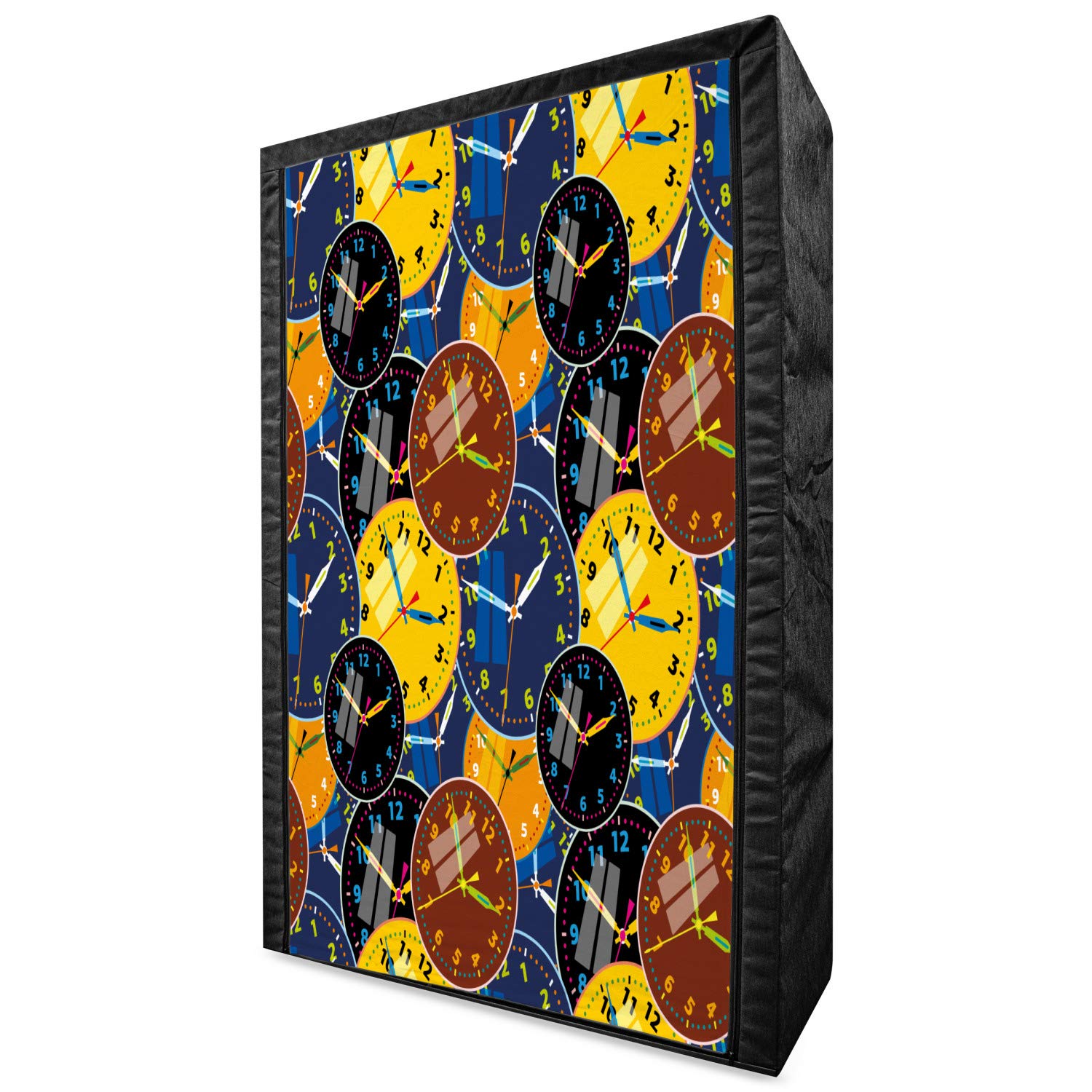 Ambesonne Vintage Style Fabric Wardrobe with Clock Design - 42.5
