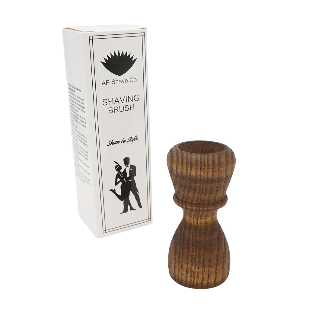 Premium Rustic Brown Wood Shaving Brush Handle - FSC Certified Wood for 24mm & 26mm Knots - Perfect for Wet Shaving & Beard Grooming at Home or Travel