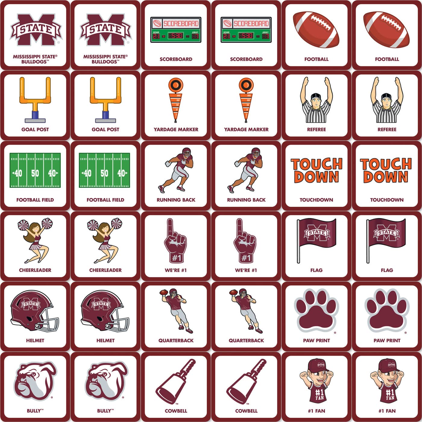 NCAA Unisex Matching Game Set - Perfect for Family Game Nights, Sports Parties & College Fan Gifts