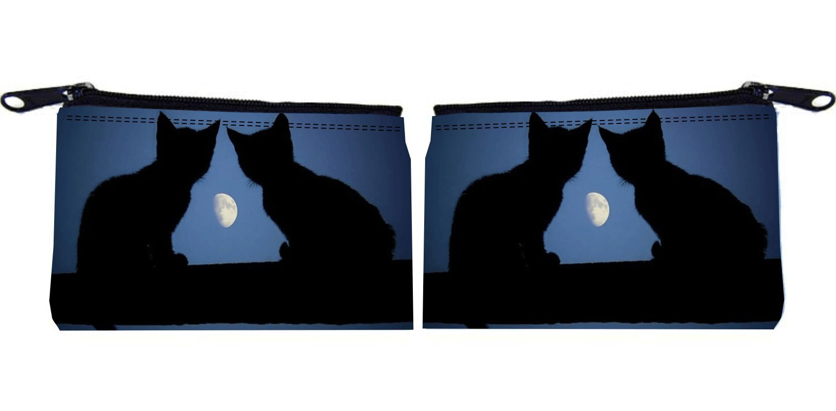 1044 Double Toggle Black Cats on Blue Design Light Switch Plate Cover - Decorative Wall Plate for Home, Bedroom, Kitchen, Office (Standard Size)