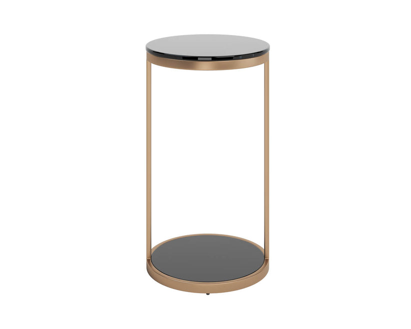 Benjamin End Table - Antique Brass Finish - Stylish Nightstand for Living Room, Bedroom, or Office Decor