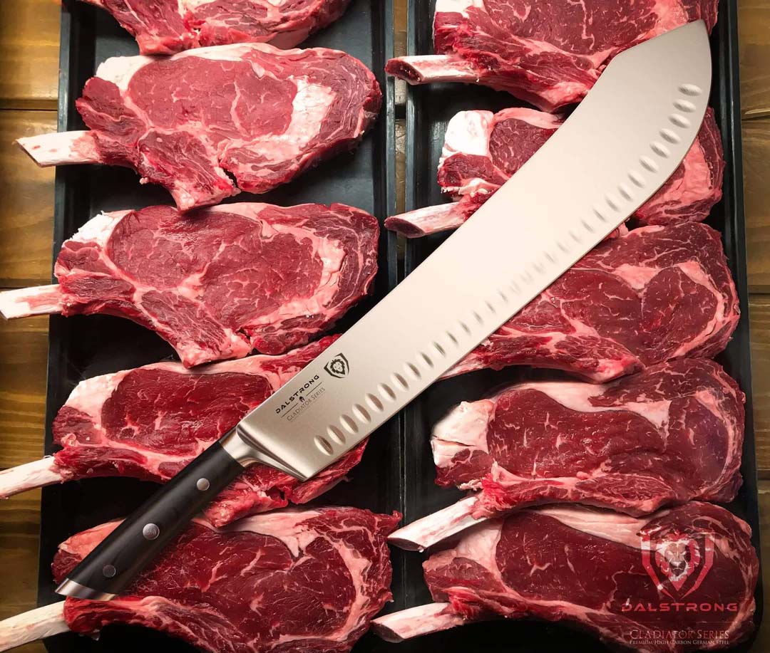 Dalstrong Gladiator Series 14-Inch Extra Long Bull Nose Butcher Knife - Professional Meat Cleaver for Butchers & Chefs - Perfect for Slicing, Chopping & Processing Large Cuts of Meat