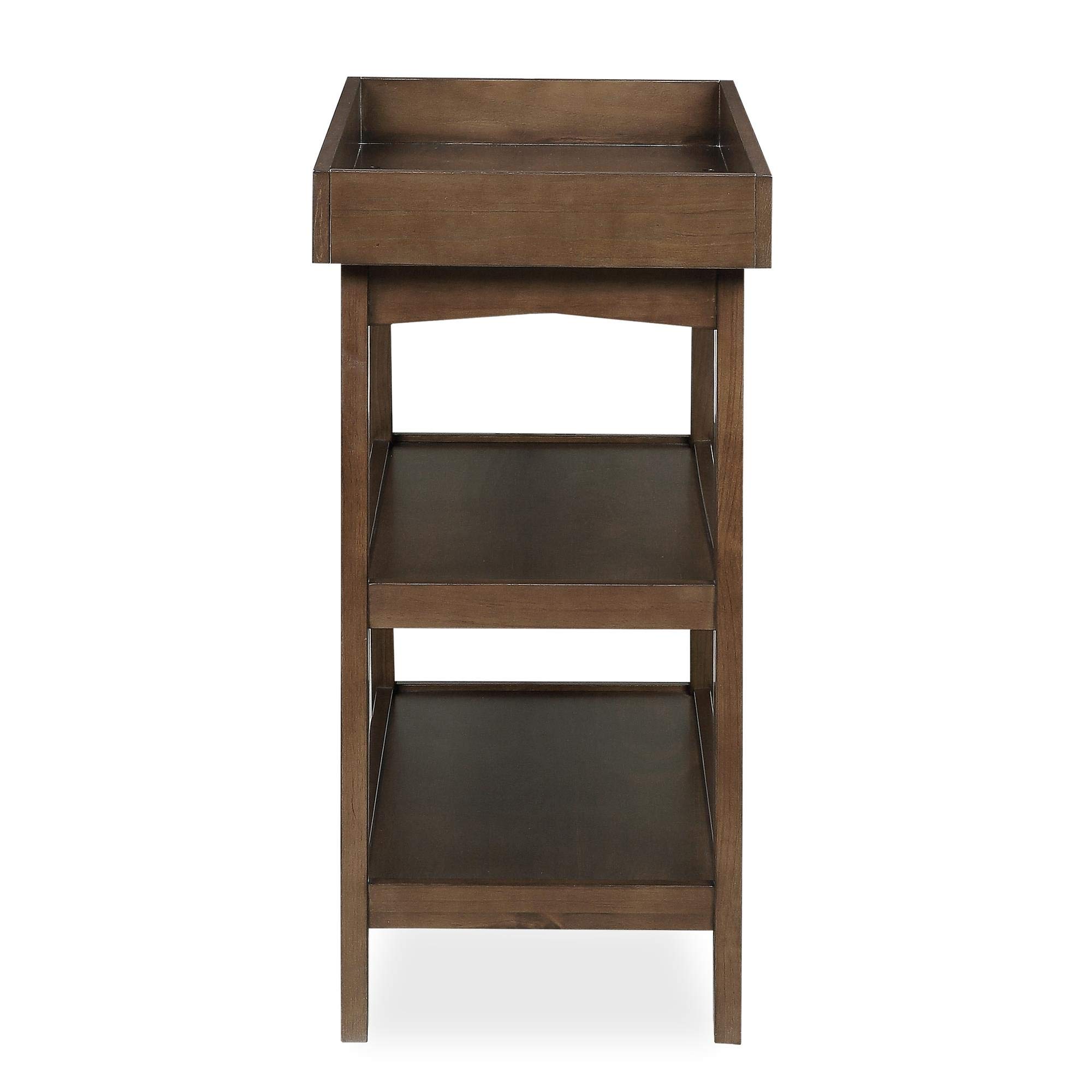 Novogratz Harper Baby Open Changing Table, Walnut - Sturdy Nursery Dresser with Safety Rails for Diaper Changes & Storage | Perfect for Newborns & Toddlers