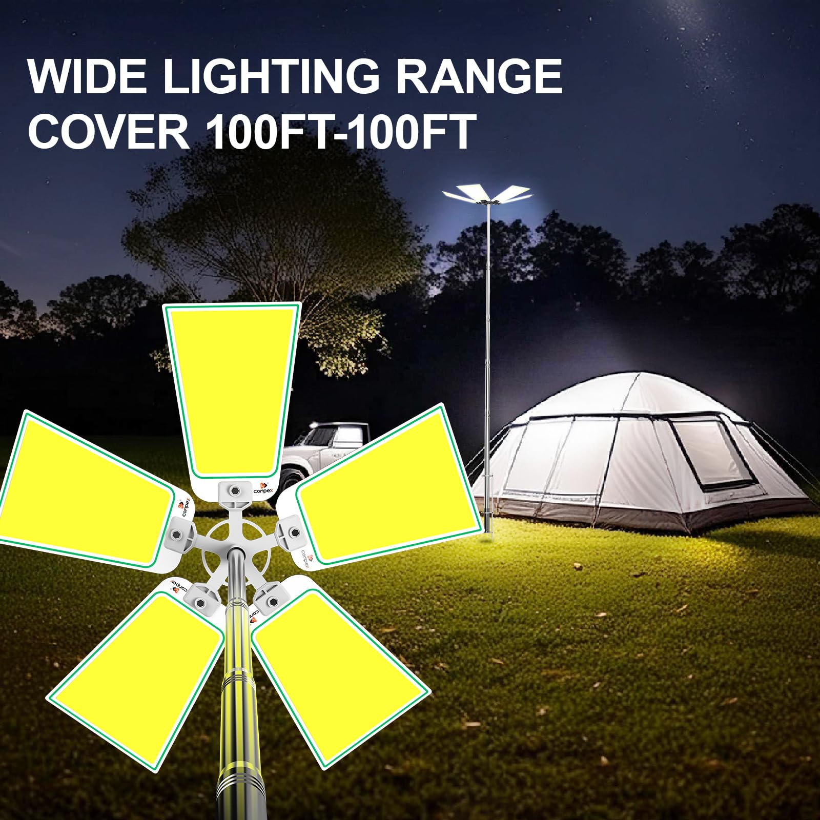 Altra LED Telescoping Camping Lights - Portable Outdoor LED Camp Lighting with Remote & Manual Control, 12V DC Telescopic Pole Light for Night Fishing, Hiking & Backyard Camping