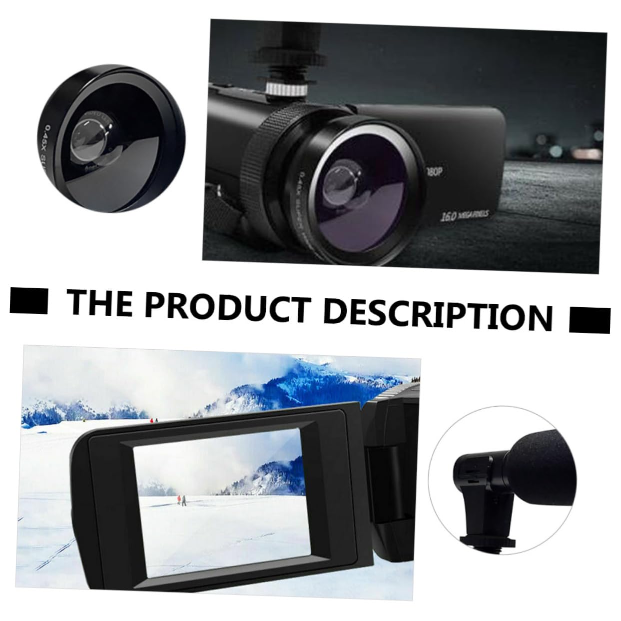 Abaodam Professional Digital Video Camera with Microphone - 1080P HD DVR Camcorder for Vlogging, Travel, and Home Security Recording
