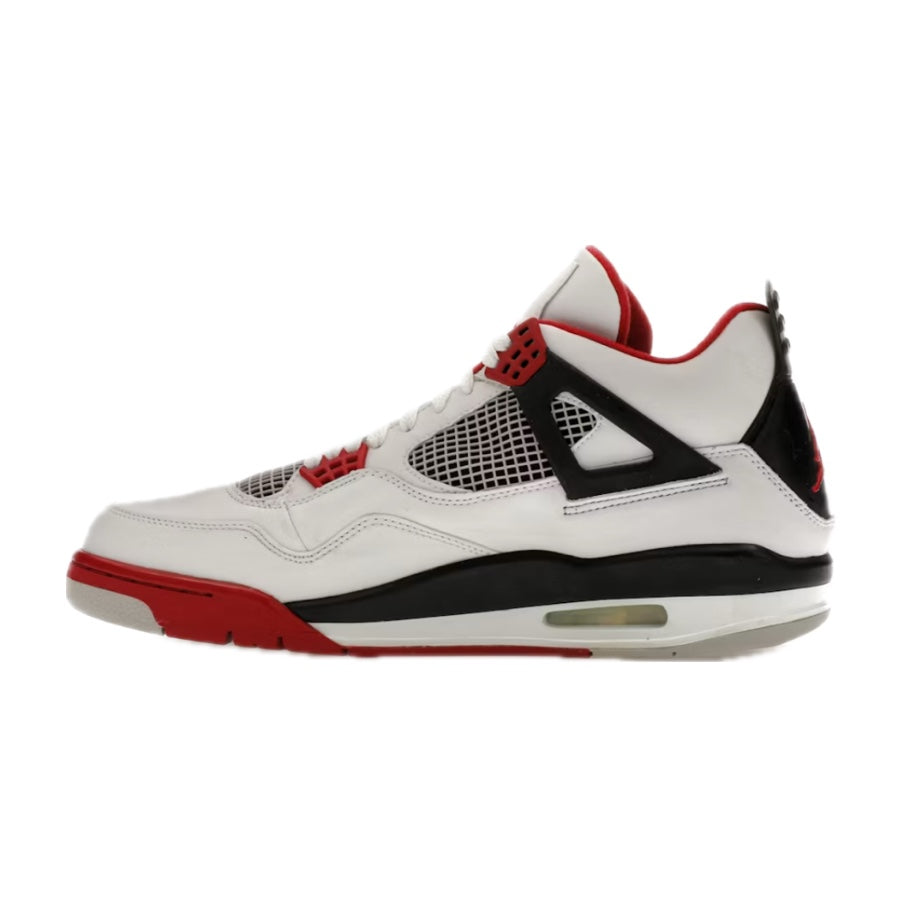 Air Jordan 4 Retro Fire Red Mars Blackmon Sneakers - Men's Basketball Shoes White/Varsity Red/Black - Perfect for Streetwear & Sneaker Collectors