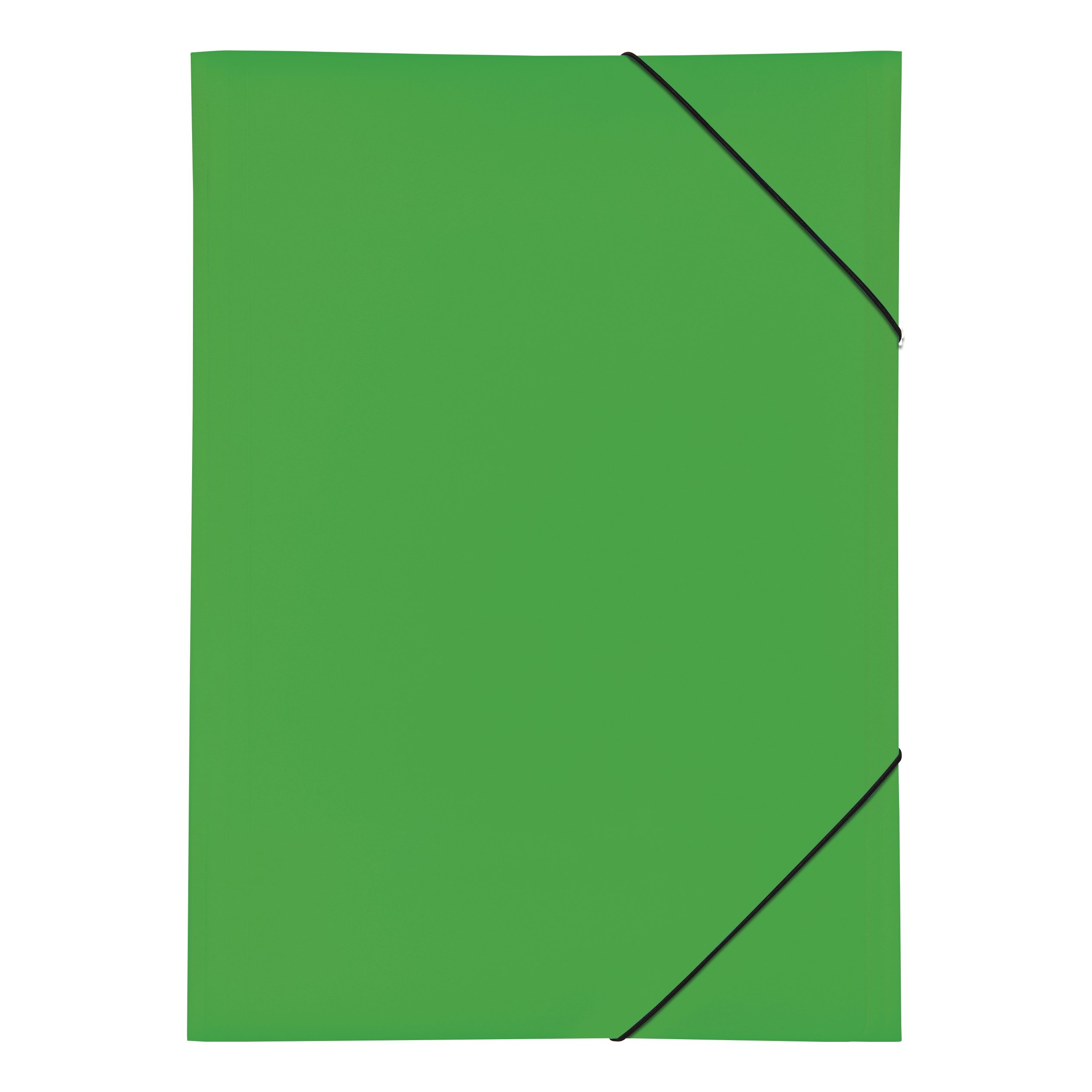 A3 Elasticated Desk Folder with 3 Flaps - Durable Polypropylene Document Organizer in Green - Perfect for Office, School, and Home Organization
