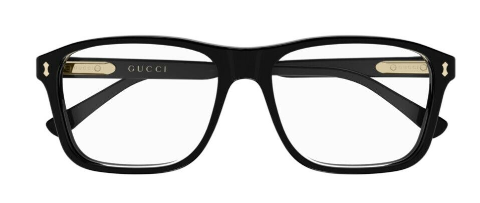 Gucci GG 1045O 001 Black Rectangle Unisex Eyeglasses - Stylish Designer Glasses for Men & Women - Perfect for Everyday Wear, Office & Fashion Outfits