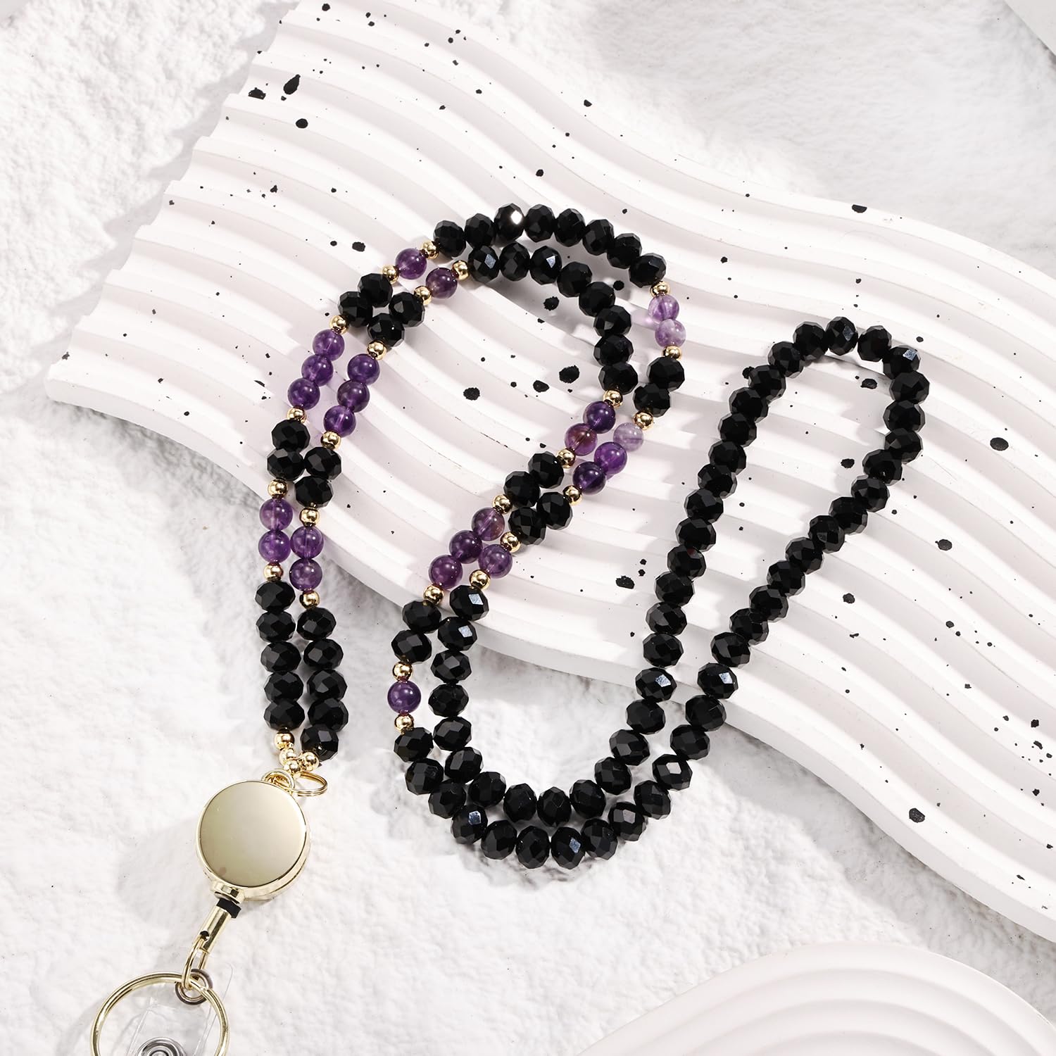 Crystal Beaded Lanyards for Women - ID Badge & Keys Holder for Teachers