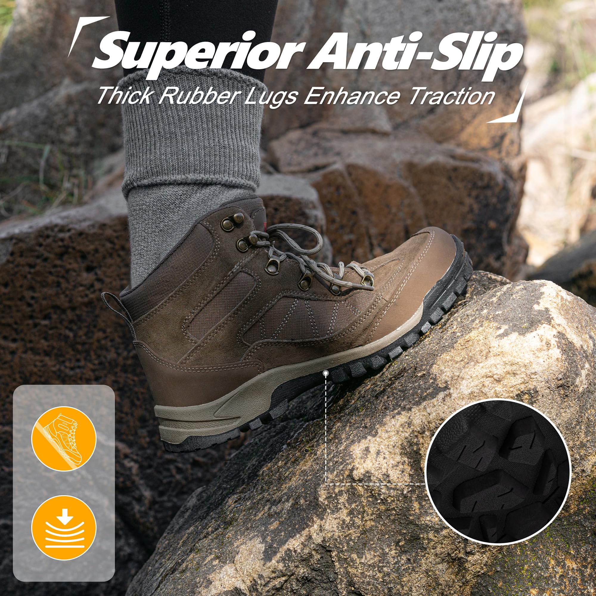 Waterproof Women's Hiking Boots - Lightweight Outdoor Trekking Shoes for Camping, Trail Walking & Mountain Adventures