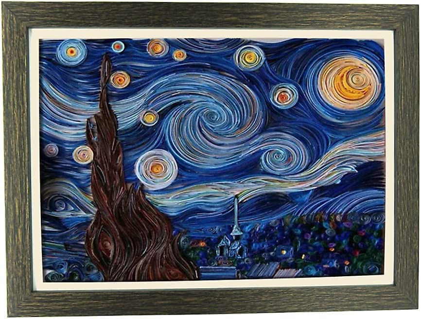 GAOCITA Van Gogh Starry Night Paper Quilling Kit - Complete DIY Filigree Painting Set with All Materials | Handmade Paper Art Craft for Home Decor, Gift Making & Relaxation