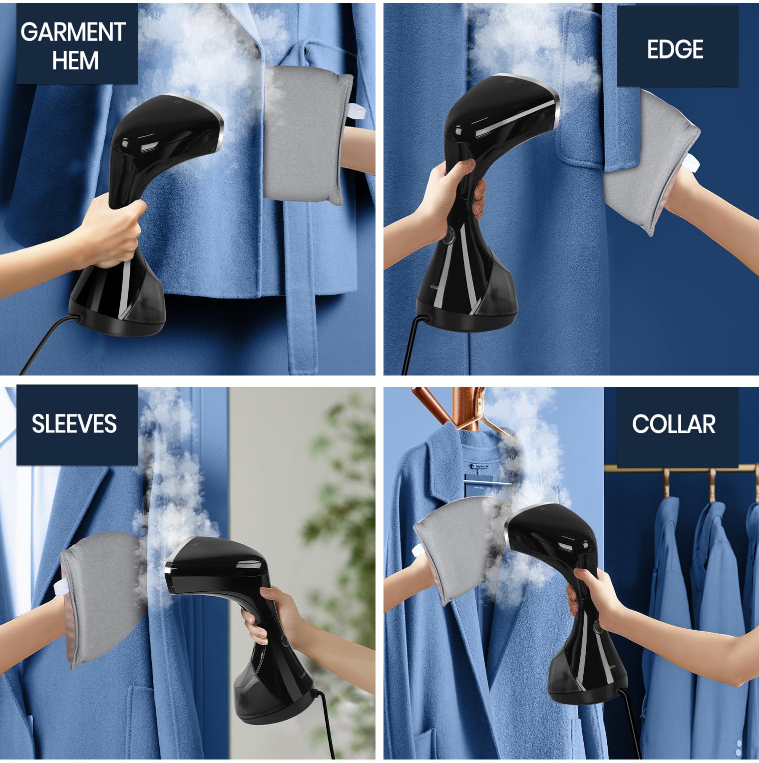 Zorslesy 1800W Portable Handheld Steamer Iron for Clothes - Fast Heat Up Garment & Fabric Steamer with 300ml Water Tank - Perfect for Travel, Home Use, and Professional Clothing Care