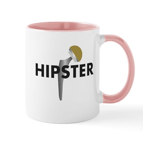 White/Pink Inside - Hipster Hip Replacement Mug Mugs