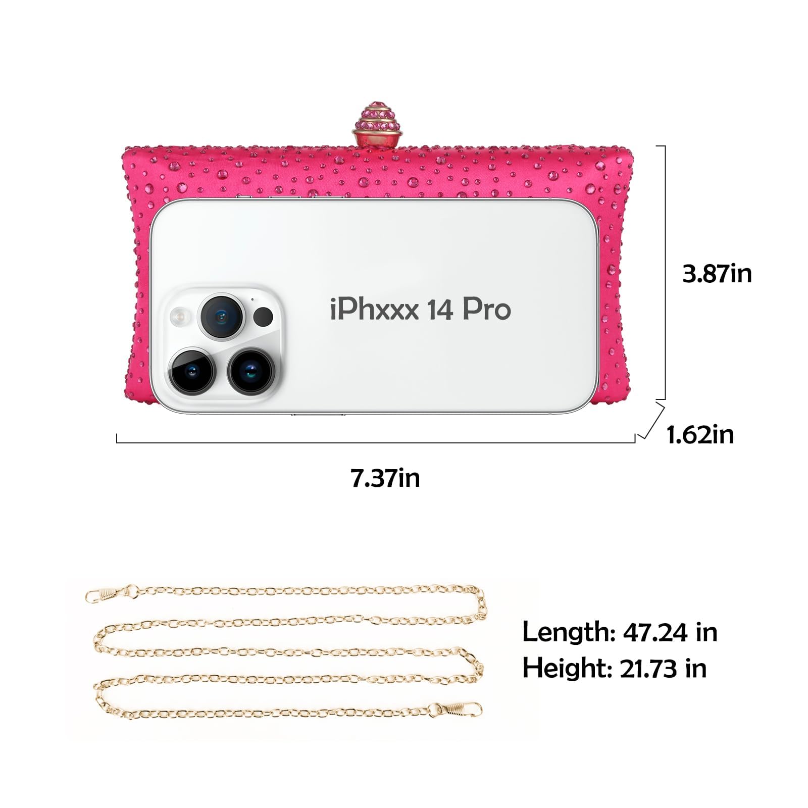 Sparkling Rhinestone Evening Clutch Purse for Women - Elegant Wedding, Prom, Party Handbag - Perfect for Brides, Dances & Special Occasions