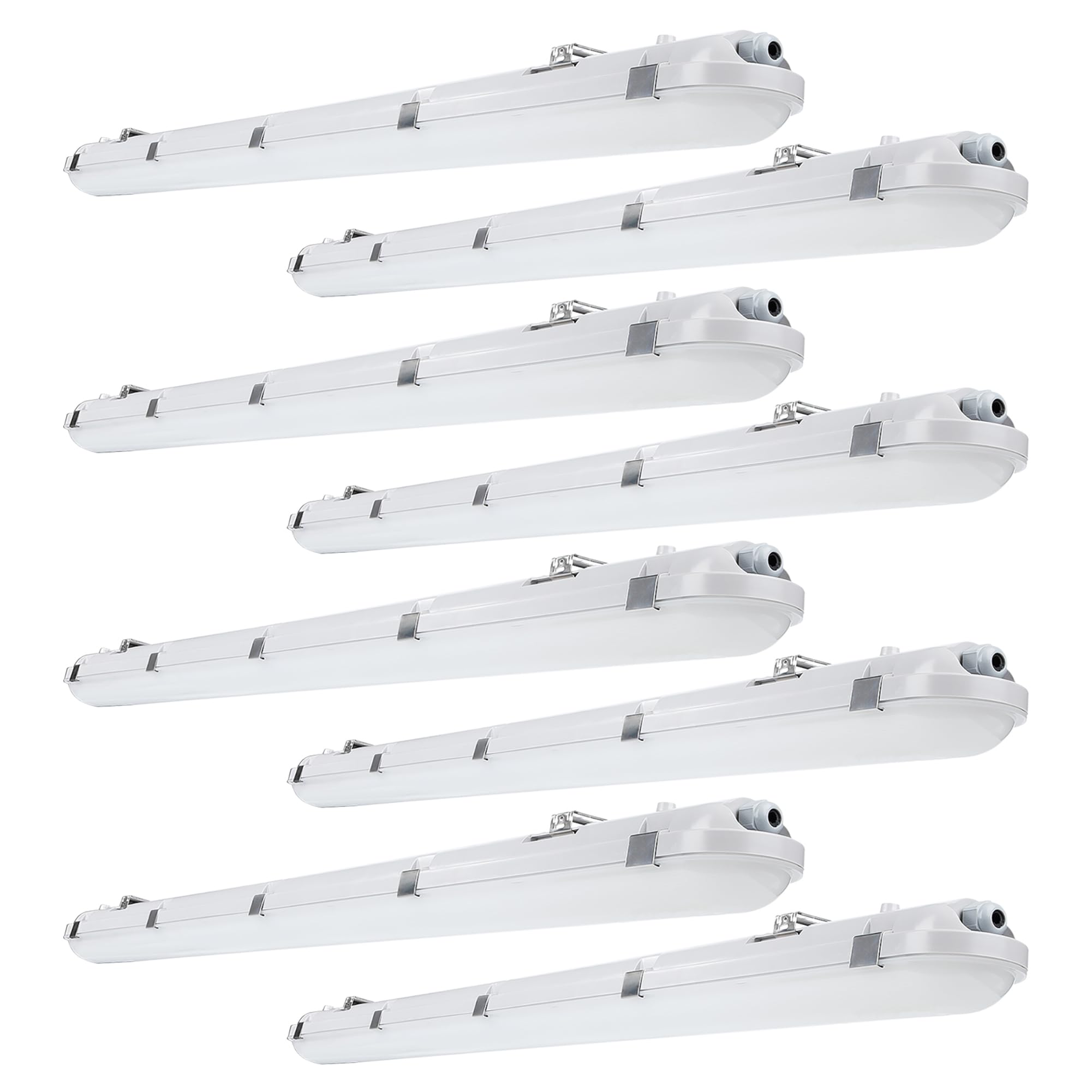 BRILLIHOOD 4FT LED Vapor Proof Light Fixture - 40W 5200LM 6000K Bright White IP65 Waterproof Shop Light - 110-277V Indoor/Outdoor Vapor Tight Lighting for Garage, Warehouse, Car Wash, Workshop - UL Listed (8-Pack) - Energy Efficient & Durable Lighting Solution
