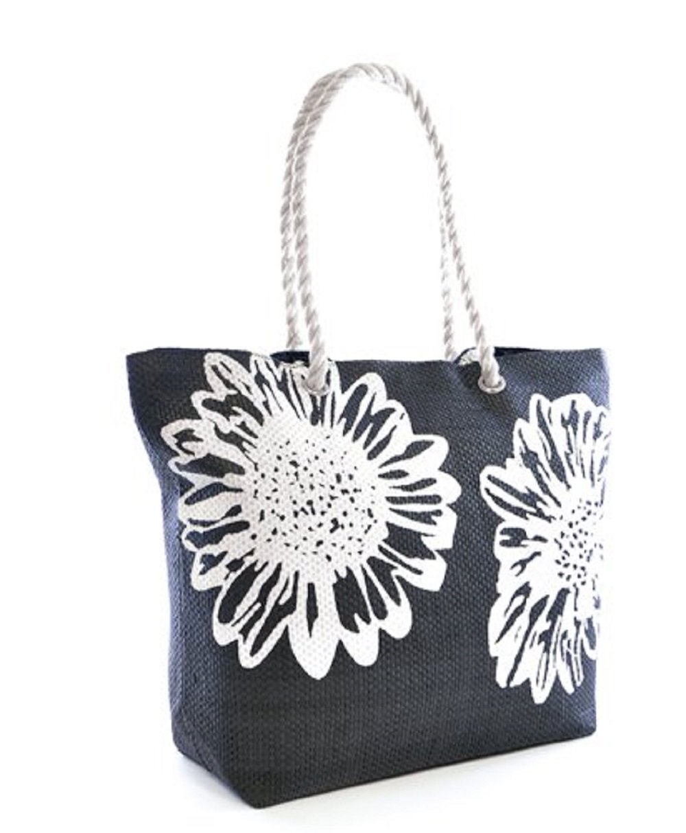 Large Beach Tote Bag for Women - Waterproof Summer Shoulder Bag with Pockets & Floral Design - Perfect for Pool, Travel, and Shopping