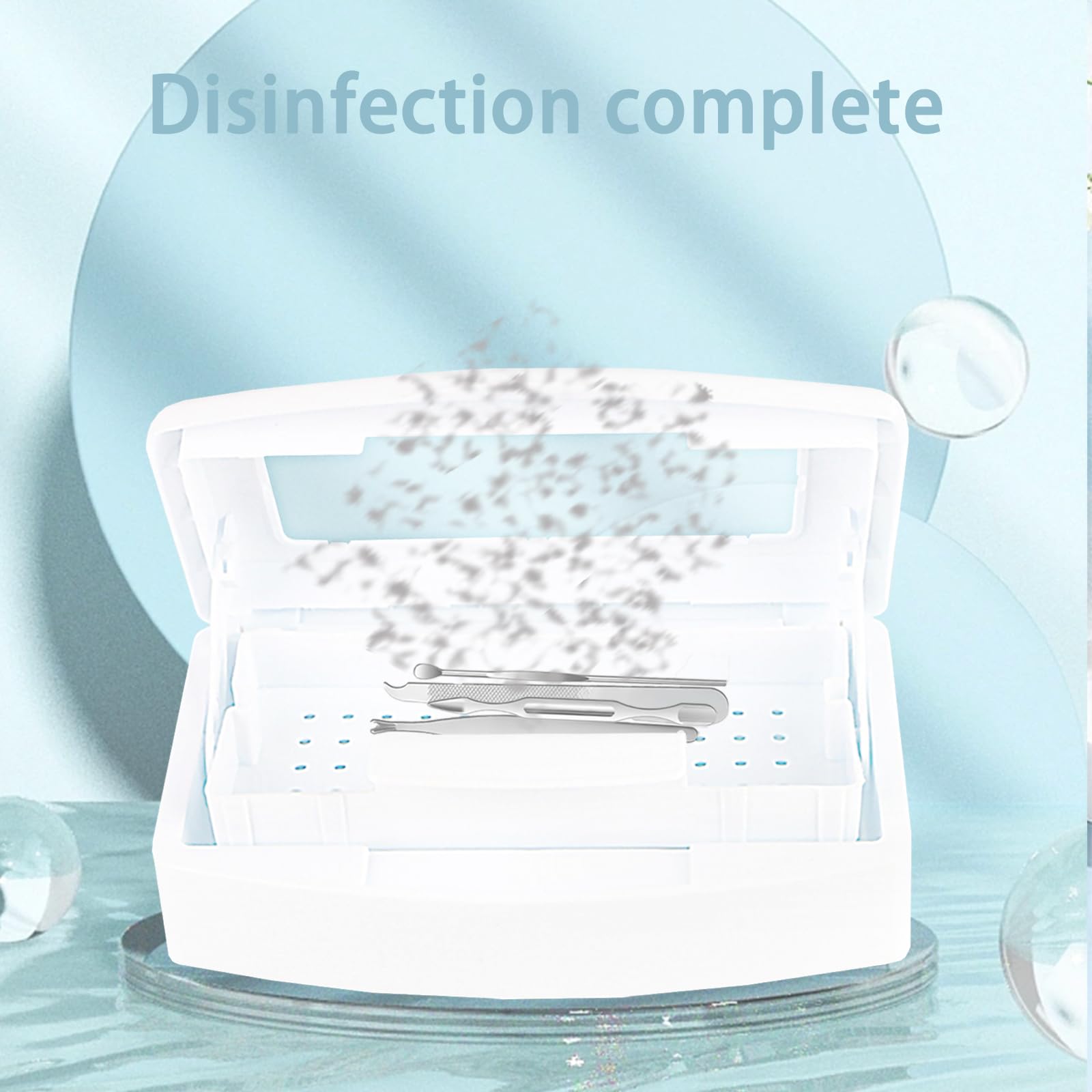 Professional Nail Tool Sterilizer Box - UV Sanitizer for Nail Art Tools, Sterilization Tray for Tweezers & Manicure Equipment | Salon & Home Use Nail Tech Organizer | Perfect for Nail Salons, Home Manicures & Beauty Professionals