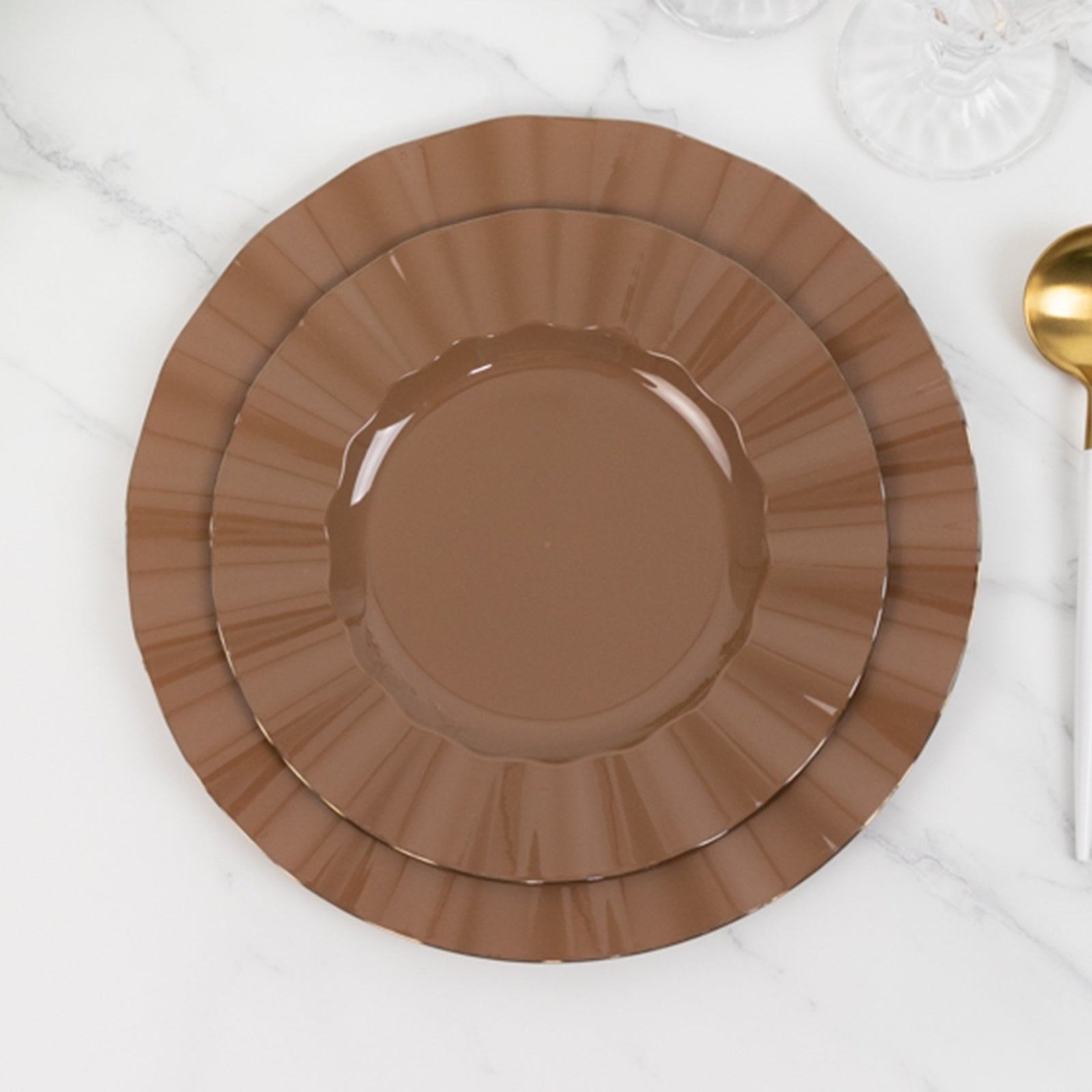 10 Pack Coffee Brown Plastic 9