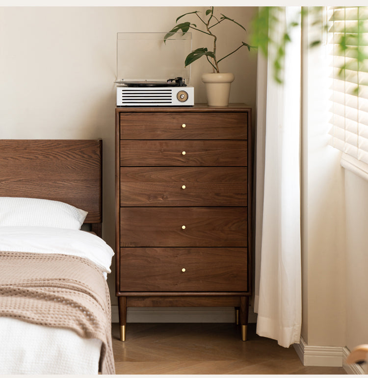 Solid Black Walnut & Oak Wood Drawer - Modern Porch Cabinet for Outdoor Storage & Entryway Organization | Perfect for Patio, Deck, and Garden Decor