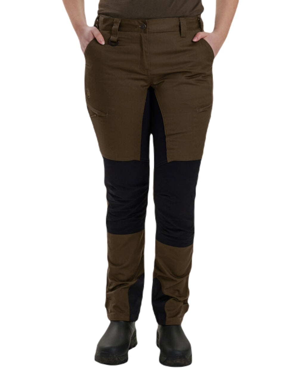 Deerhunter Lady Roja Women's Casual Trousers - High Waist Stretch Pants for Outdoor Hiking & Travel