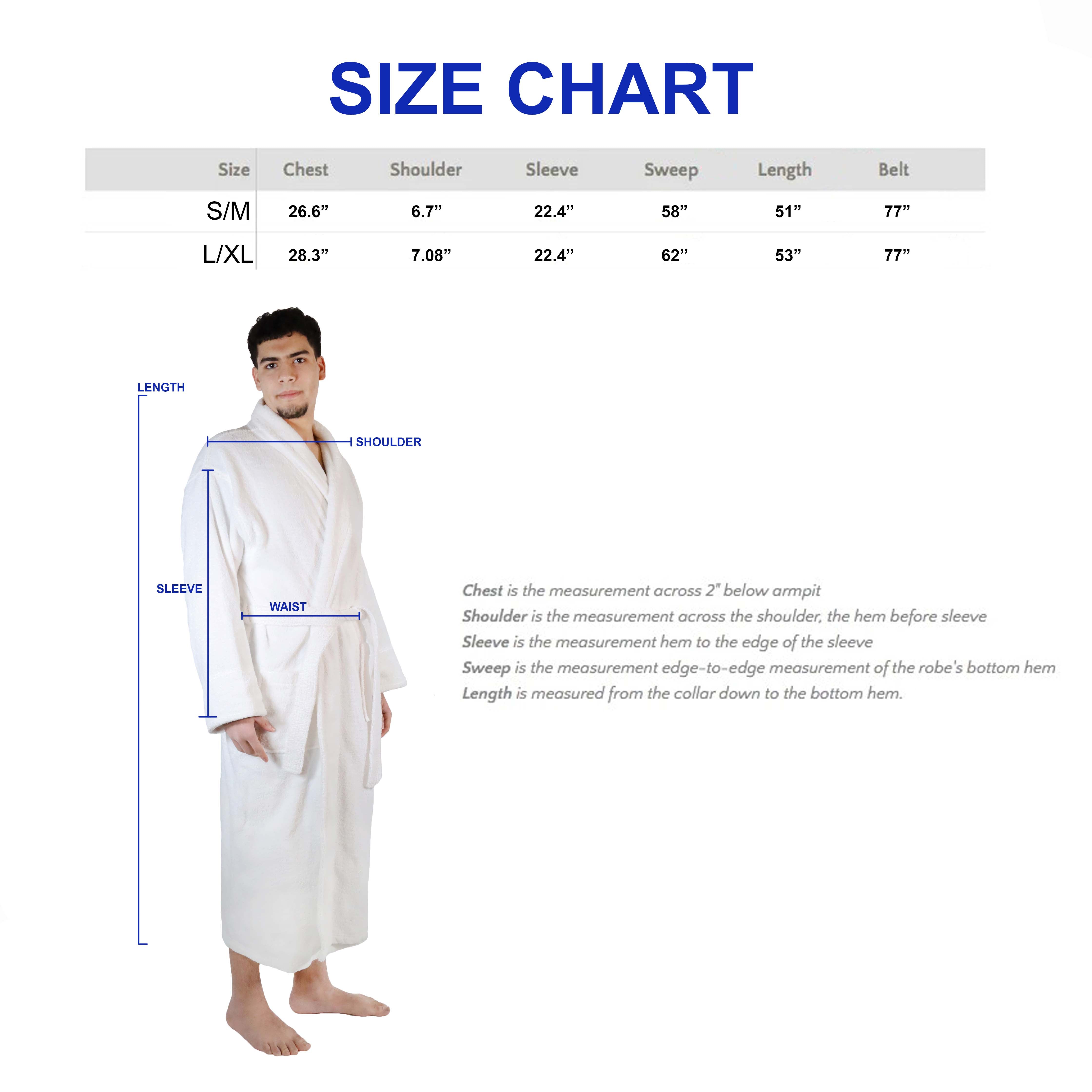 Premium Turkish Cotton Bathrobe for Men - Soft & Absorbent Classic Robe with Adjustable Belt - Perfect for Spa, Home Relaxation & Hotel Luxury