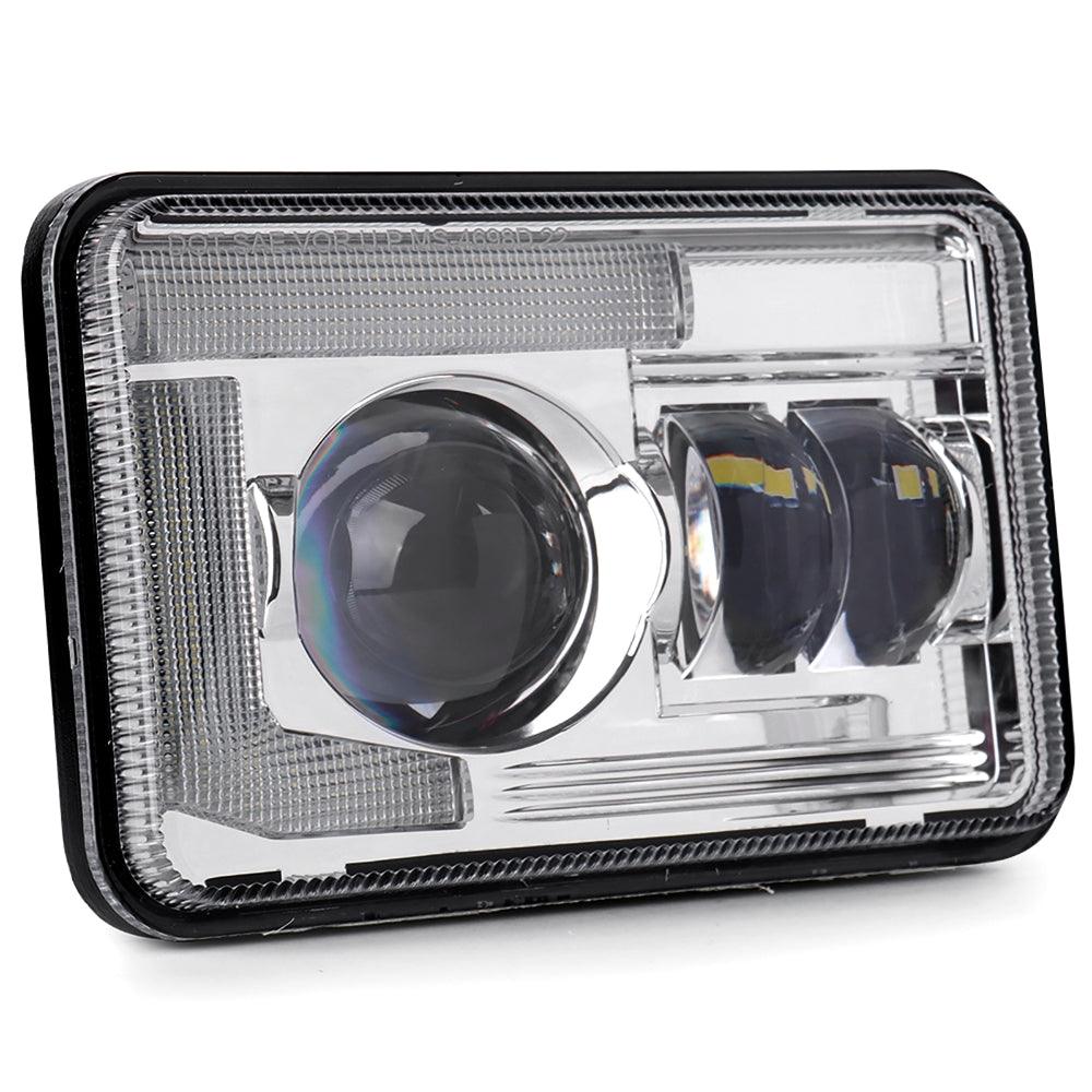 4x6 Inch DOT Sealed Beam LED Headlights with DRL for Peterbilt, Kenworth, Freightliner, Ford & Chevrolet Trucks - High Visibility Replacement Lights for Night Driving & Foggy Conditions