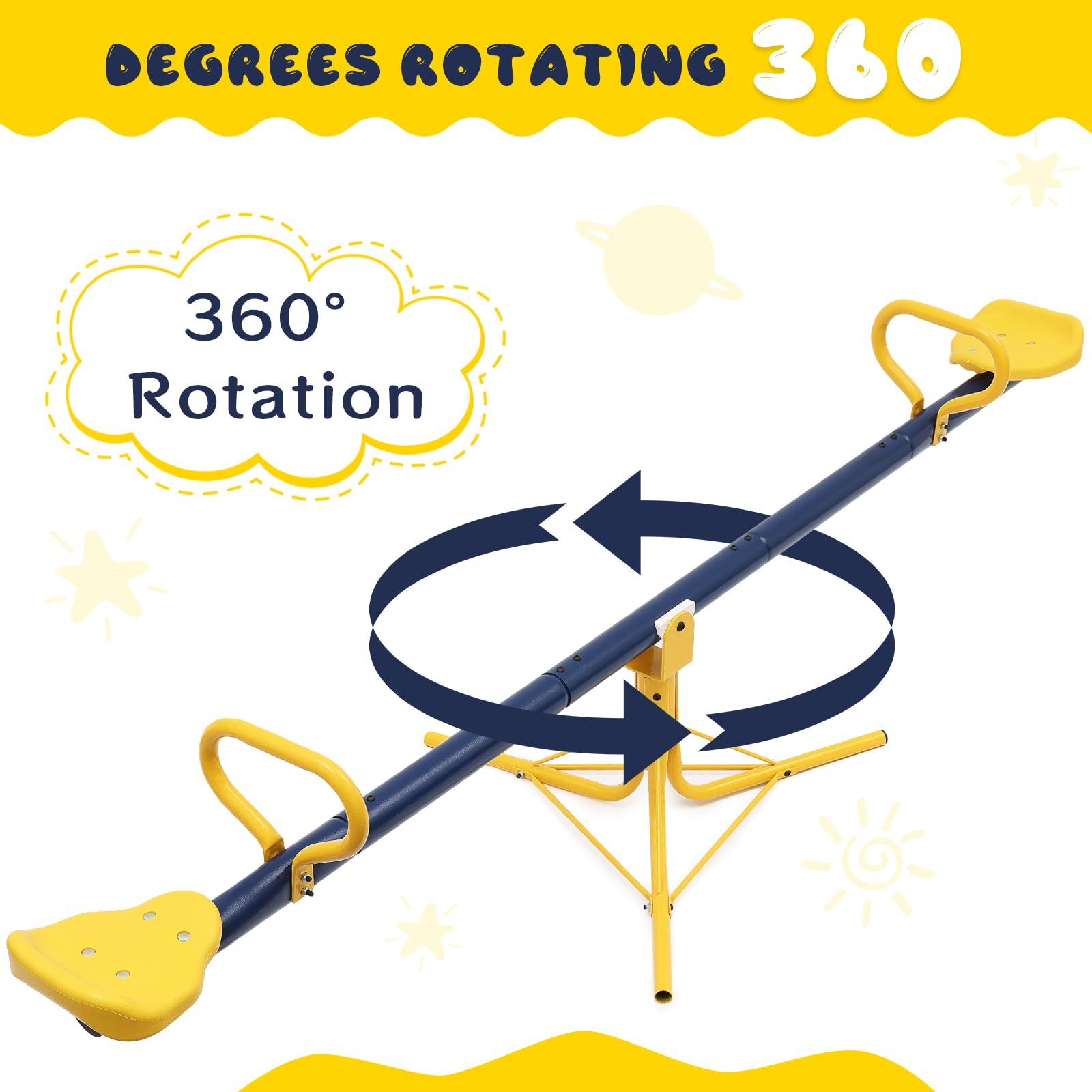 360° Rotating Teeter Totter Seesaw for Kids Ages 4-8 | Outdoor Backyard & Playground Toy | Perfect for Family Fun, Parks, and Daycare Centers