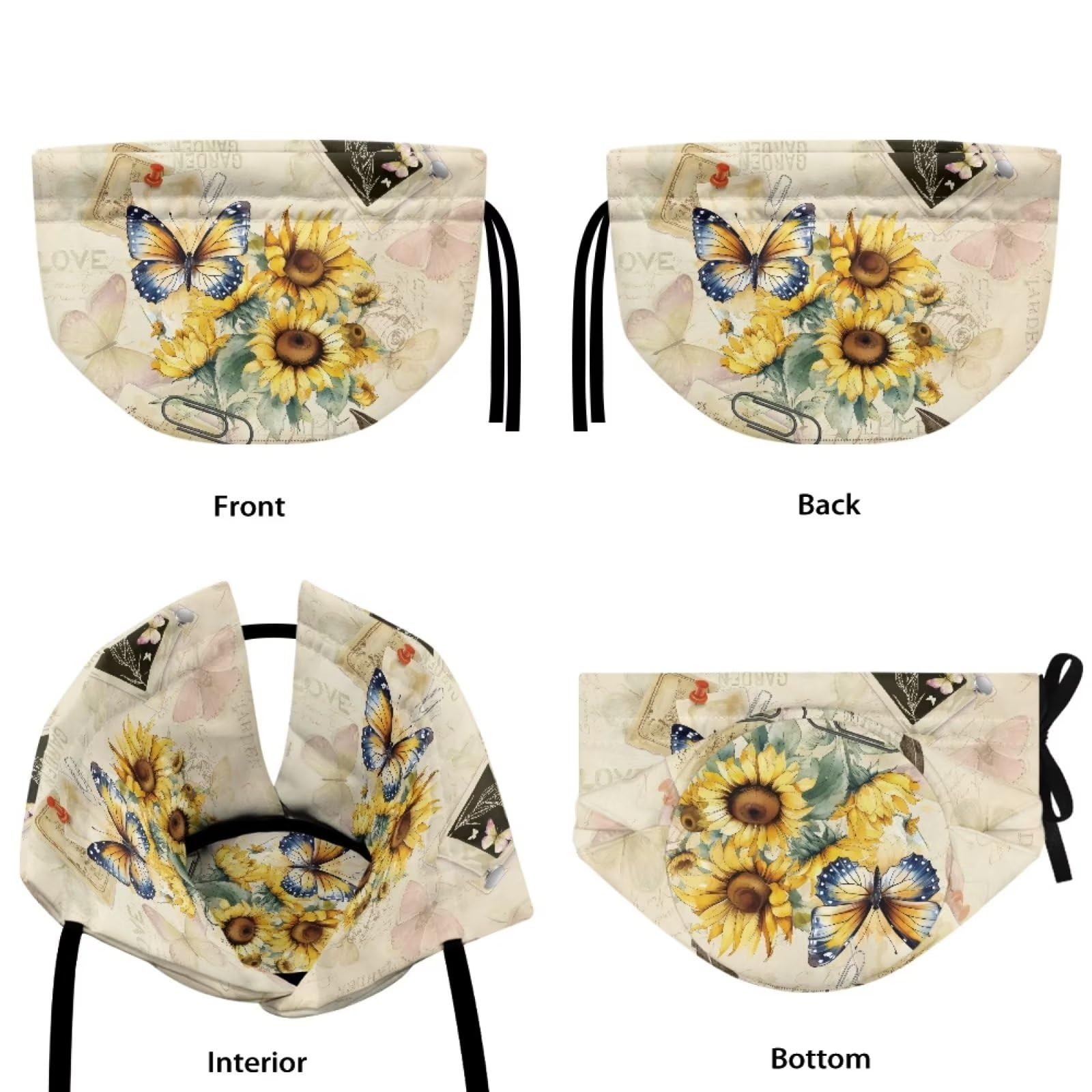 Butterfly Sunflower Tea Pot Cozy - Cotton Teapot Cover for Travel & Home - Dustproof Tea Kettle Cozy - Cute Kitchen Accessories & Decor - Perfect for Tea Parties, Gifts, and Cozy Home Decor