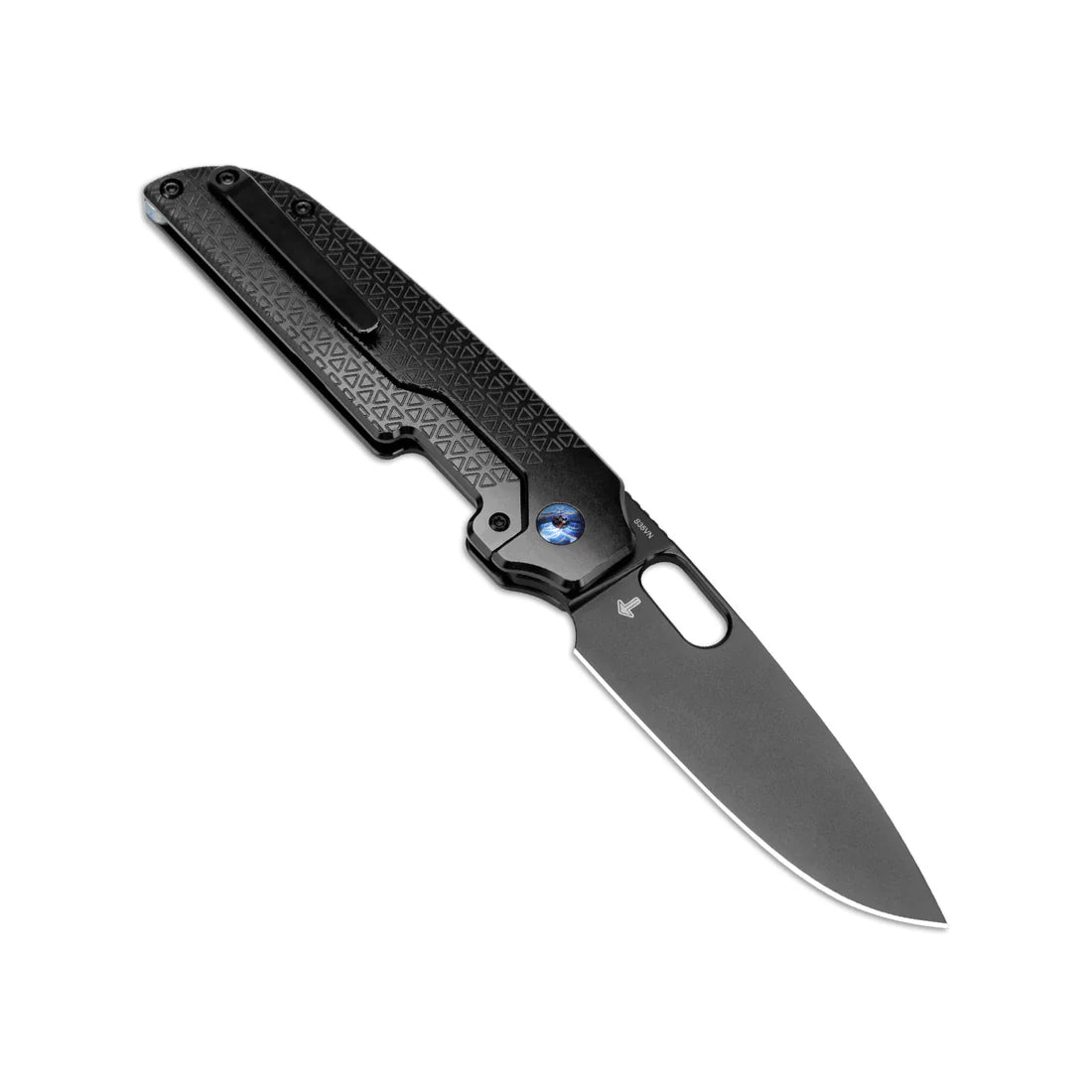 Kizer Ki3637A2 Varatas Frame Lock Front Flipper Knife - Black Titanium Handles with Black Blade | EDC, Outdoor Survival, Camping & Tactical Use