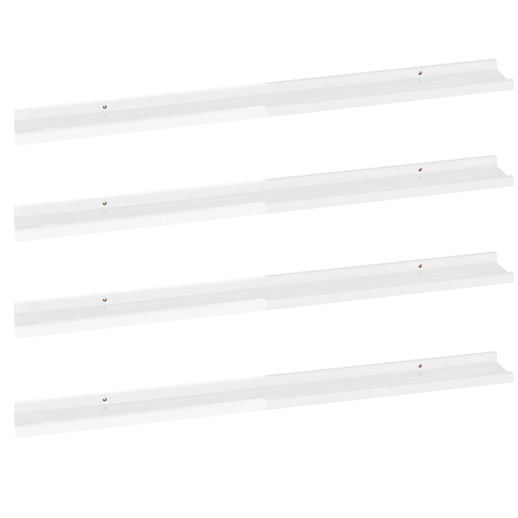 4-Pack High Gloss White Wall Shelves 39.4