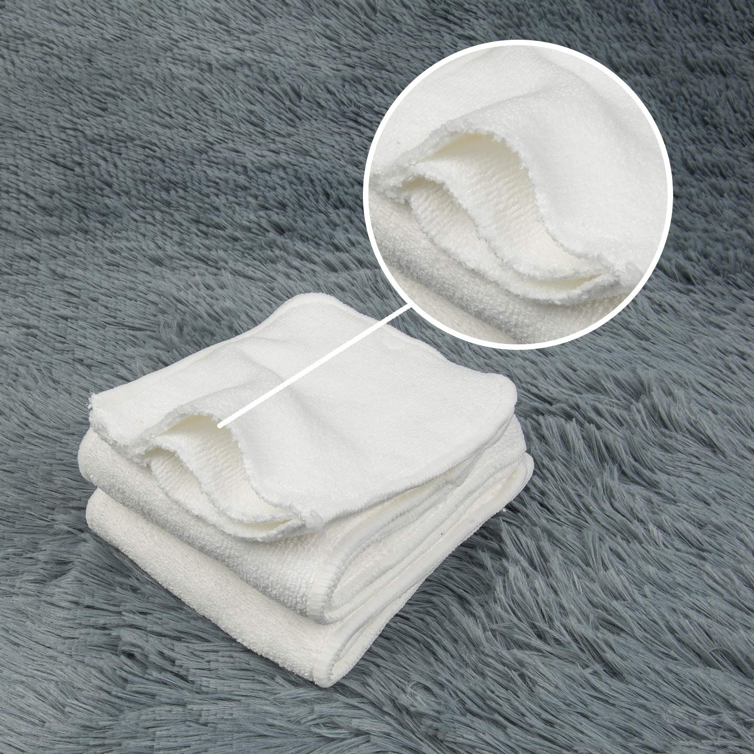 ALVABABY 12 Pack Ultra Soft Microfiber Cloth Diaper Inserts - 3 Layer Highly Absorbent Reusable Liners for Baby Cloth Diapers - Perfect for Overnight Use, Daycare & Travel (12 Count)