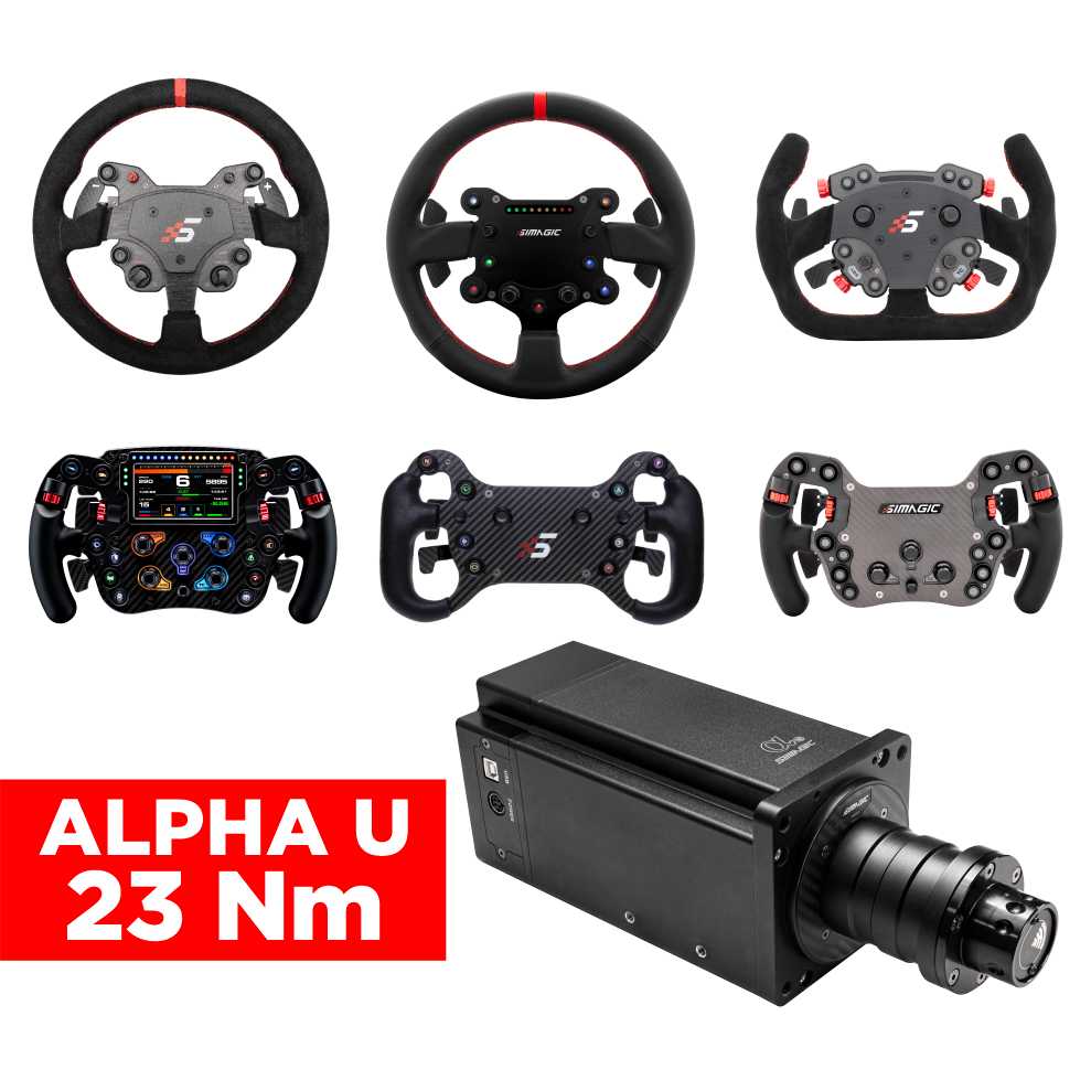 Simagic Alpha U Direct Drive Racing Wheel - 23Nm High Torque Force Feedback for PC & PS5 - Perfect for Sim Racing, Drifting, and Competitive Gaming