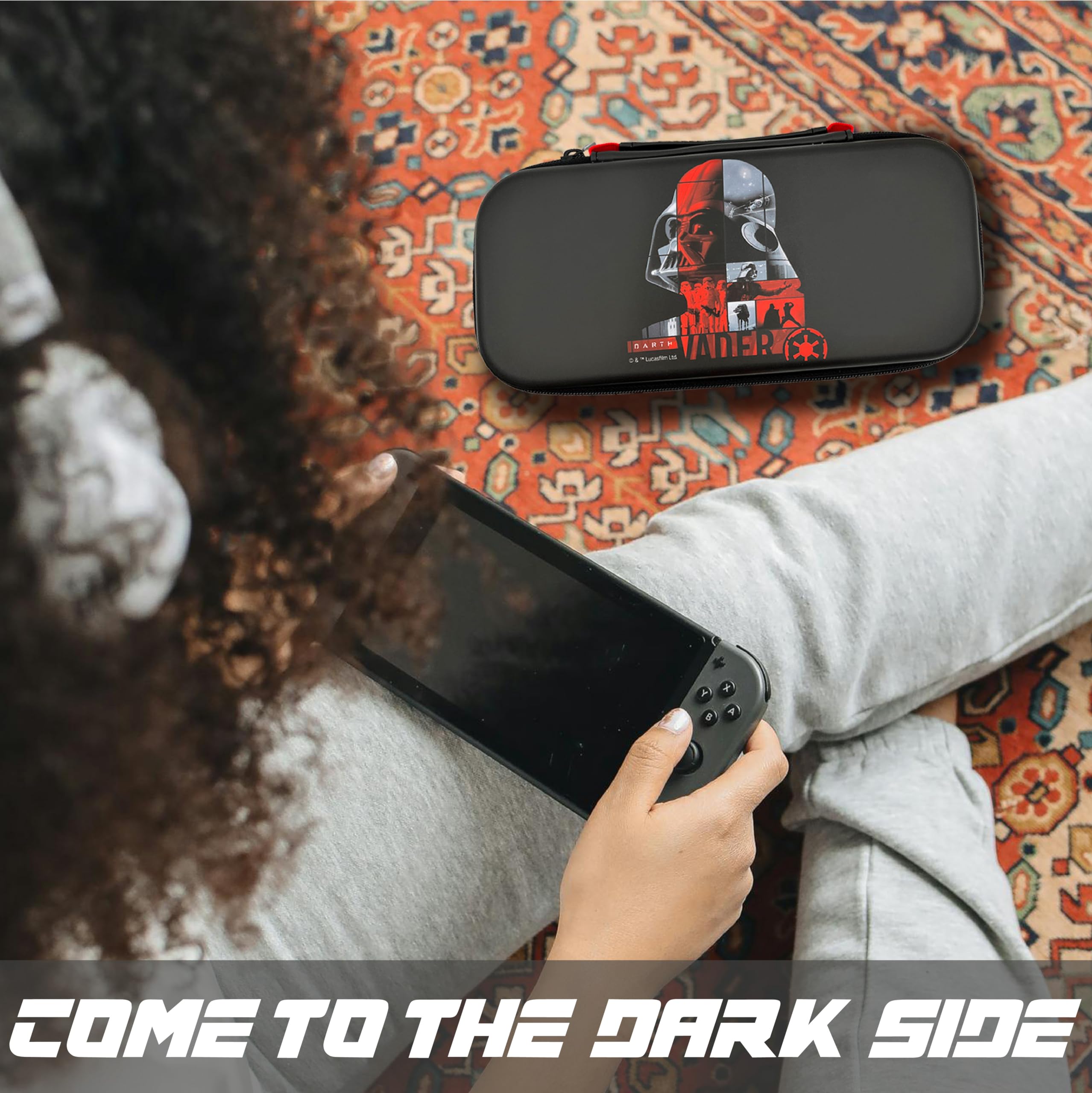 Star Wars Darth Vader Protective Case for Nintendo Switch, Switch OLED & Lite - Shockproof Hard Shell with Screen Protector & 10 Game Card Slots | Perfect for Travel, Gaming Parties & Star Wars Fans Collection
