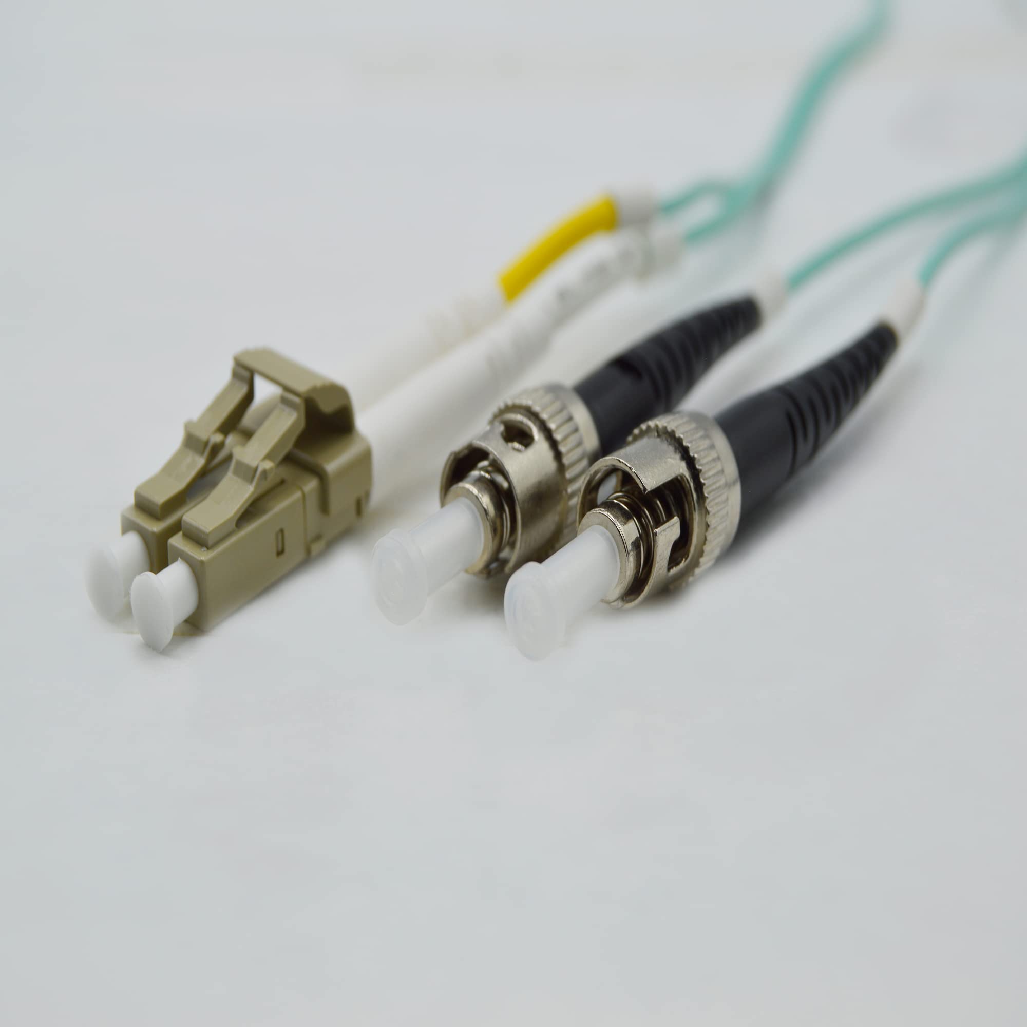 FCD 90M OM4 LC to ST Fiber Optic Cable - 100Gb Duplex 50/125 Multimode Jumper 295.27ft (90M) | 10G/40G/100Gbps Compatible | Data Center, Server Room & Network Infrastructure Use | Length Options 0.5M-300M | Aqua OFNR Rated