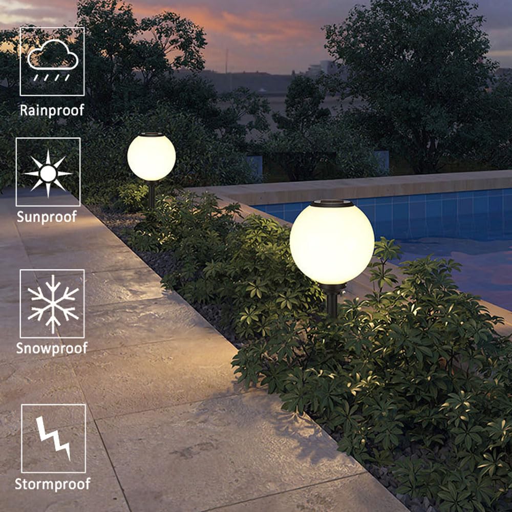 Solar Pathway Lights Outdoor Waterproof - Dimmable LED Garden Lights with Remote Control for Yard, Patio, Walkway & Landscape | Solar Powered Decorative Lighting for Driveway, Backyard & Garden Pathways