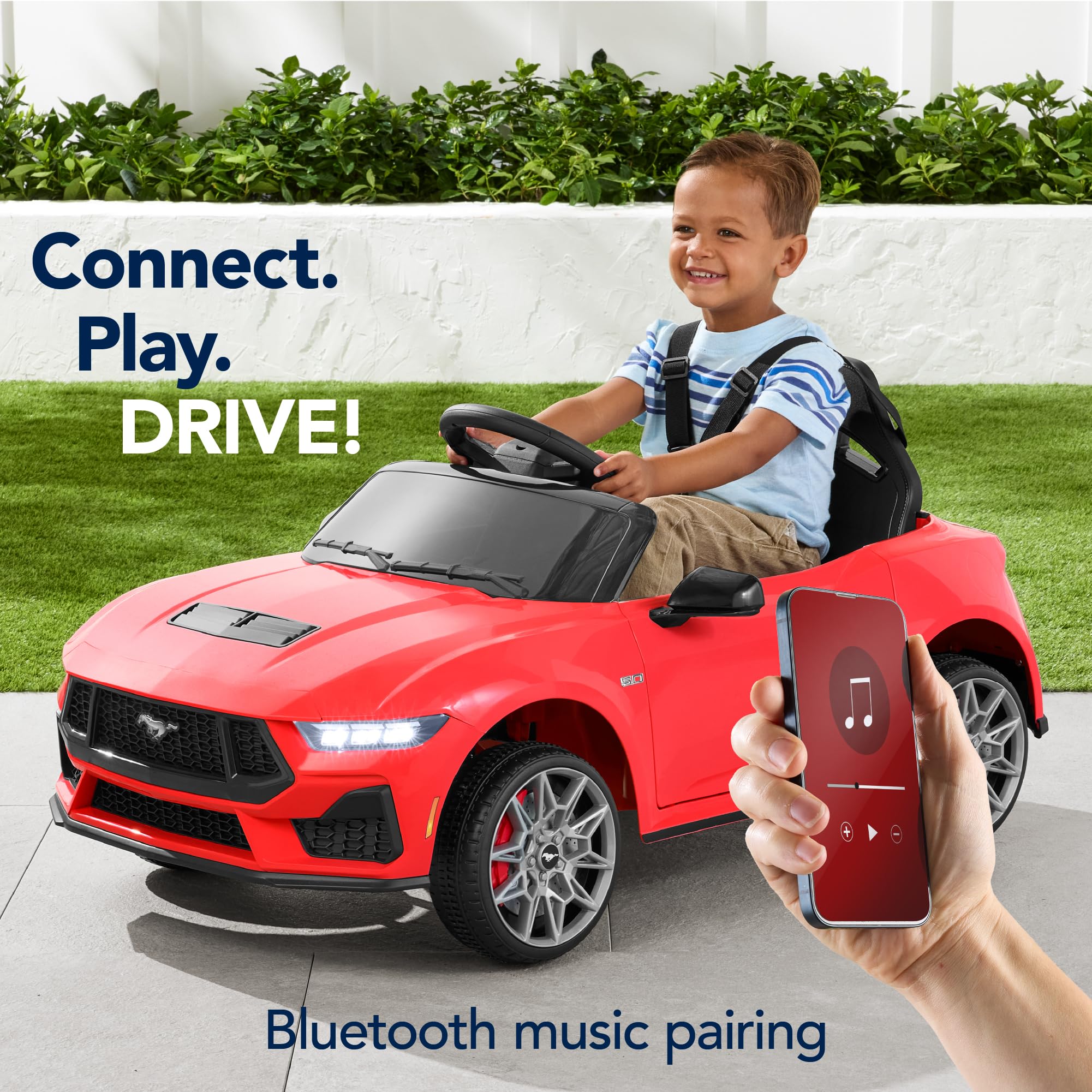 Best Choice Products 12V Electric Ride-On Car for Kids - Officially Licensed Ford Mustang with Parent Remote Control, LED Lights, 2 Speeds & Bluetooth - Red | Perfect for Birthday Gifts, Outdoor Play & Pretend Driving Fun