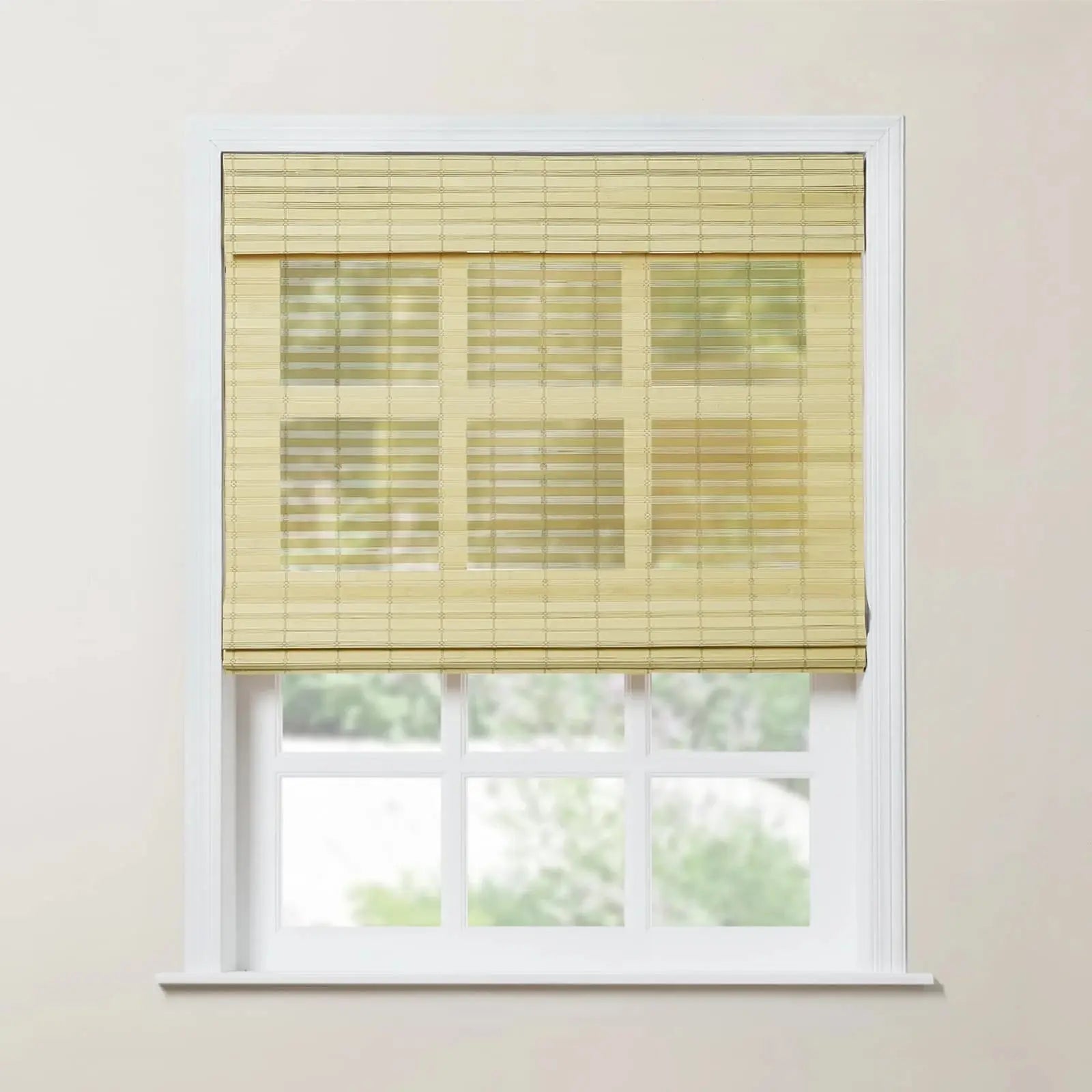 Rae Natural Bamboo Woven Shades Series S - Eco-Friendly Window Blinds for Home & Office - Perfect for Living Room, Bedroom, and Patio Privacy