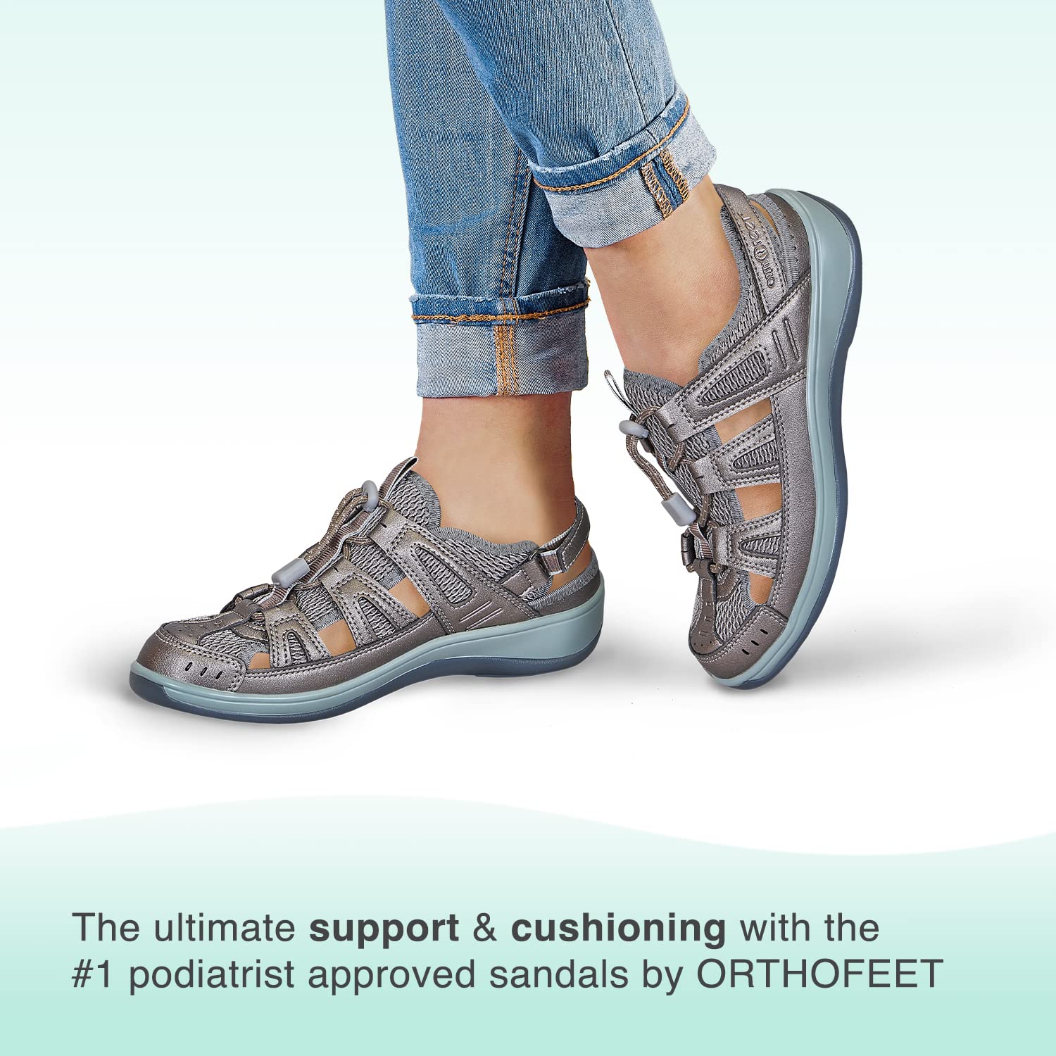 Orthofeet Women's Orthopedic Sandals - Soft Microfiber Comfortable Walking Shoes for Plantar Fasciitis, Flat Feet & Heel Pain Relief - Perfect for Travel, Work & Everyday Wear