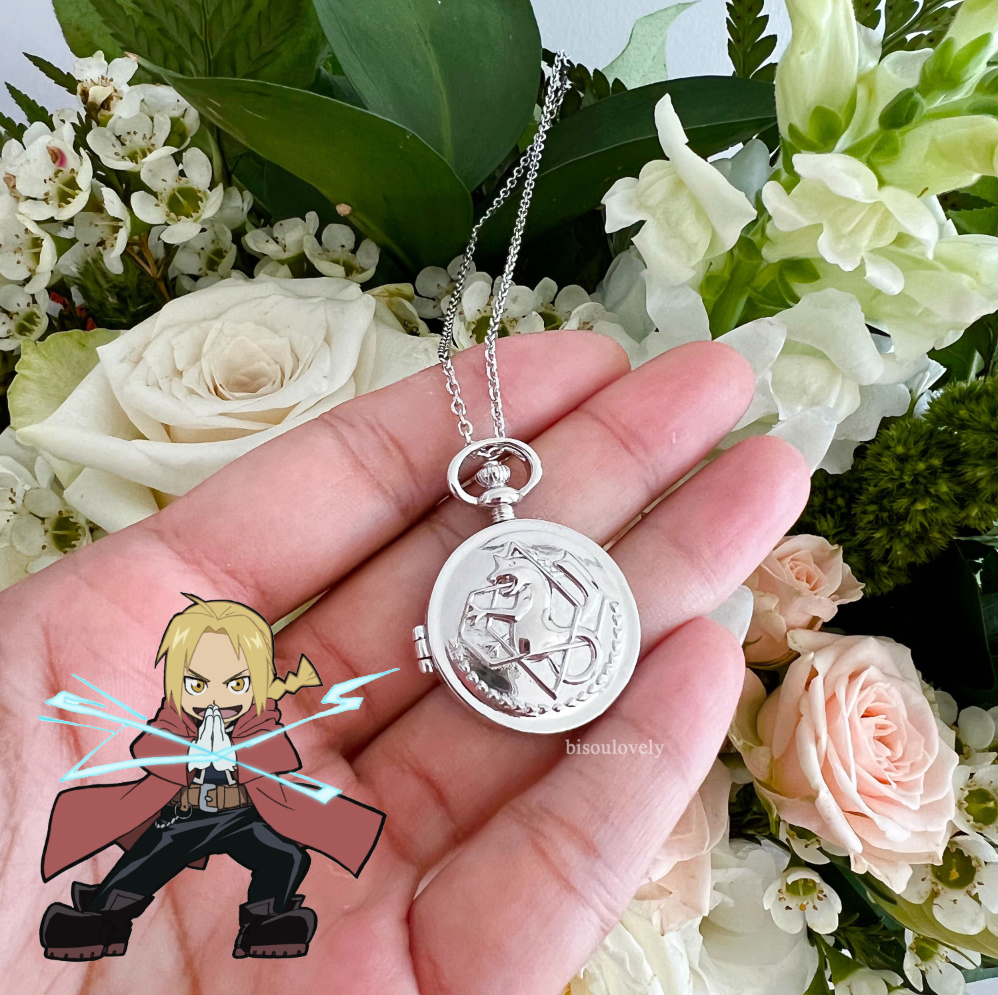 FMAB Pocket Watch Locket - Edward Elric's Replica from Fullmetal Alchemist Brotherhood - Perfect for Cosplay, Anime Collectors & Gift Giving
