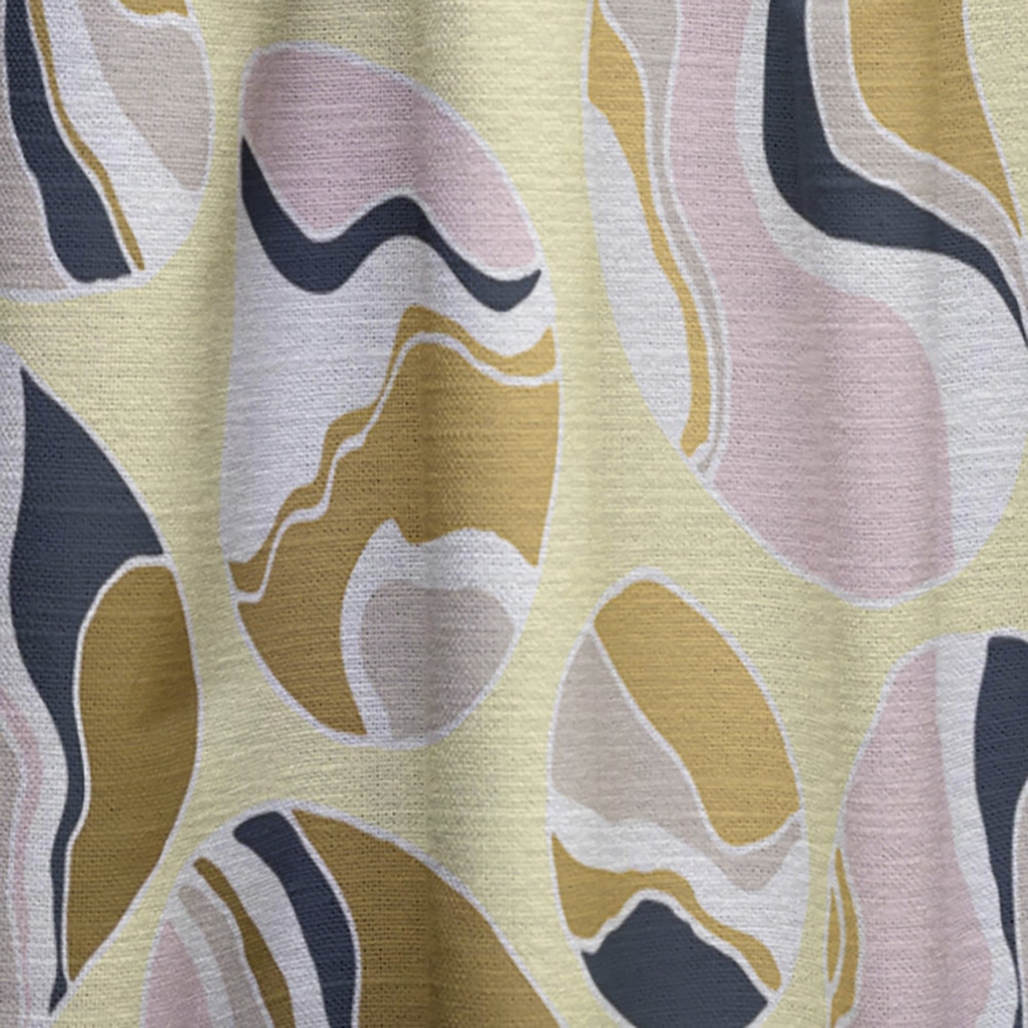 DesignQ 'Golden River Stones' Thermal Insulated Curtains - Single Panel 52x90 Inches - Blackout Drapes for Bedroom & Living Room - Perfect for Home Decor, Privacy & Temperature Control