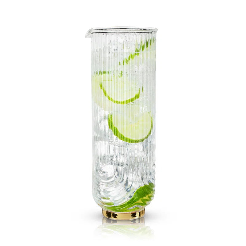 Viski Belmont Gatsby Glass Carafe - Elegant Decanter for Whiskey, Brandy & Liquor - Perfect for Home Bar, Gifts & Entertaining (3 in Stock)
