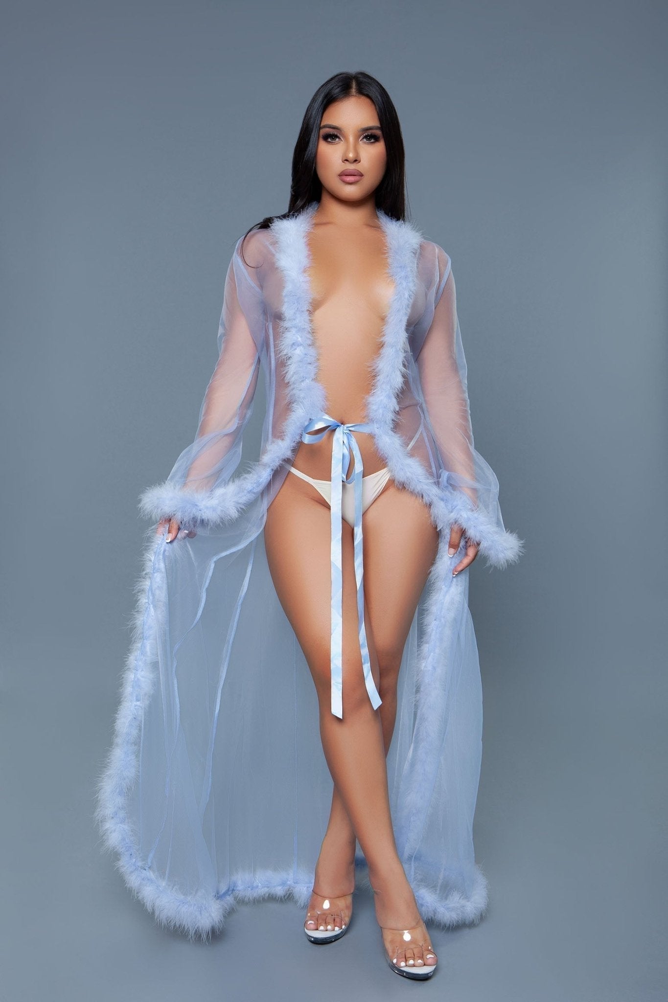 BeWicked Women's Soft Marabou Feather Robe BW1650 - Luxurious Lingerie for Boudoir, Bridal & Special Occasions