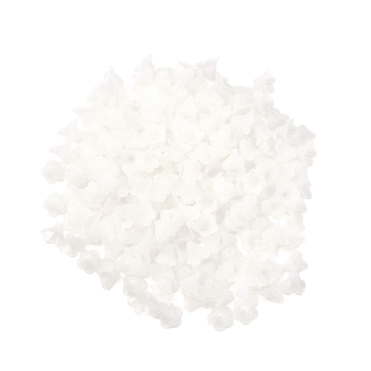 1 Pack 200G Assorted Color Frosted Acrylic Flower Beads - DIY Craft Jewelry Making, Trumpet Flower Charms for Necklaces, Bracelets, Scrapbooking & Home Decor Embellishments