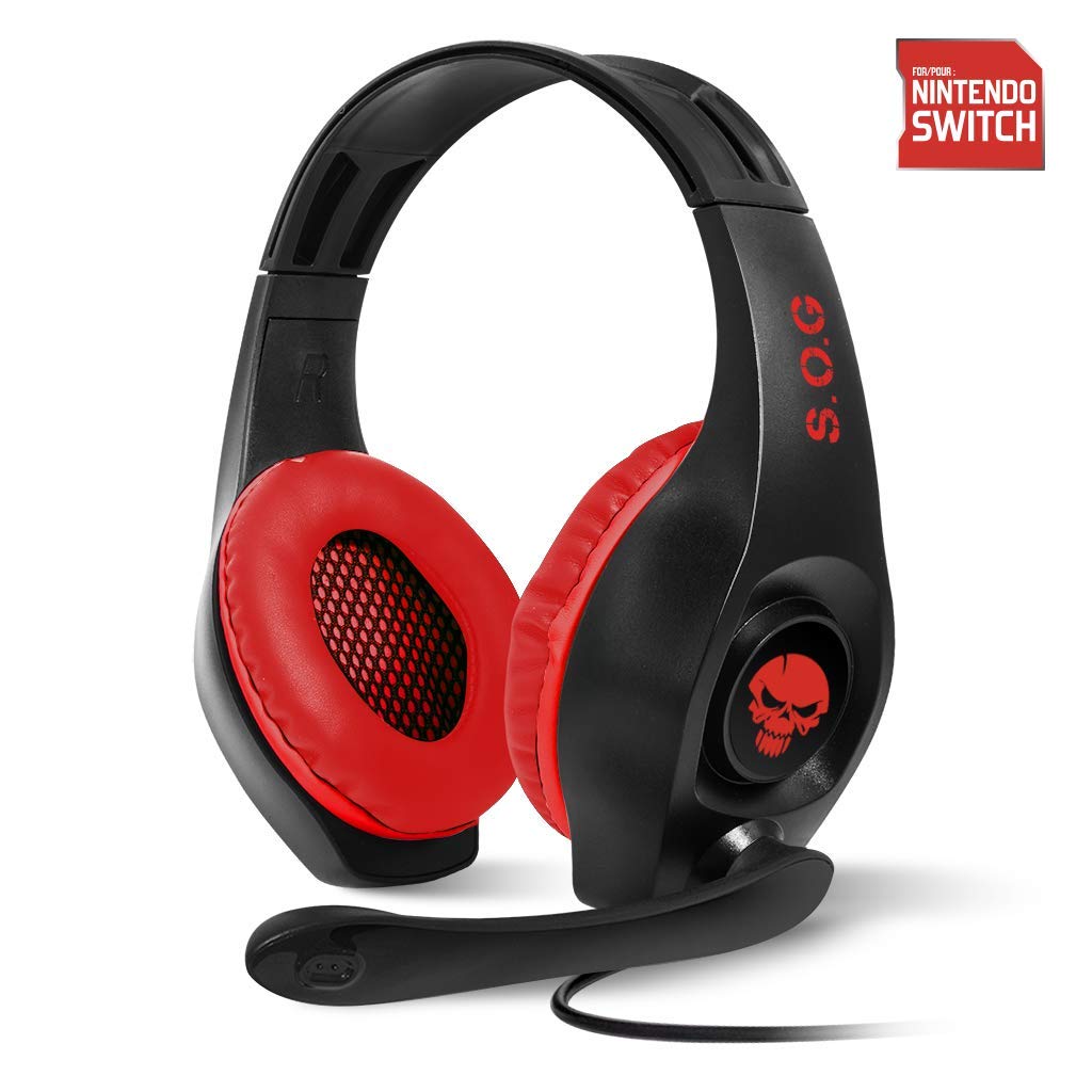 SPIRIT OF GAMER PRO-NH5 Gaming Headset for Nintendo Switch - Stereo 2.0 Sound, 40mm Drivers, Padded Ear Cushions & Adjustable Headband - Perfect for Gaming, Streaming & Online Meetings