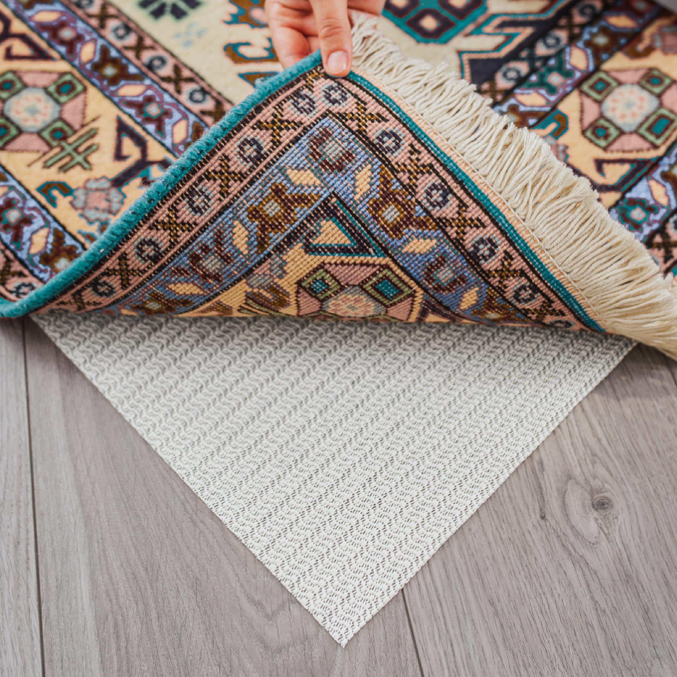 Slip-Stop Rug Grip Pad - Low Profile Non-Slip Rug Underlay for Hardwood Floors - 12x18 ft Area Rug & Runner Rug Pad - Perfect for Living Room, Bedroom & High Traffic Areas
