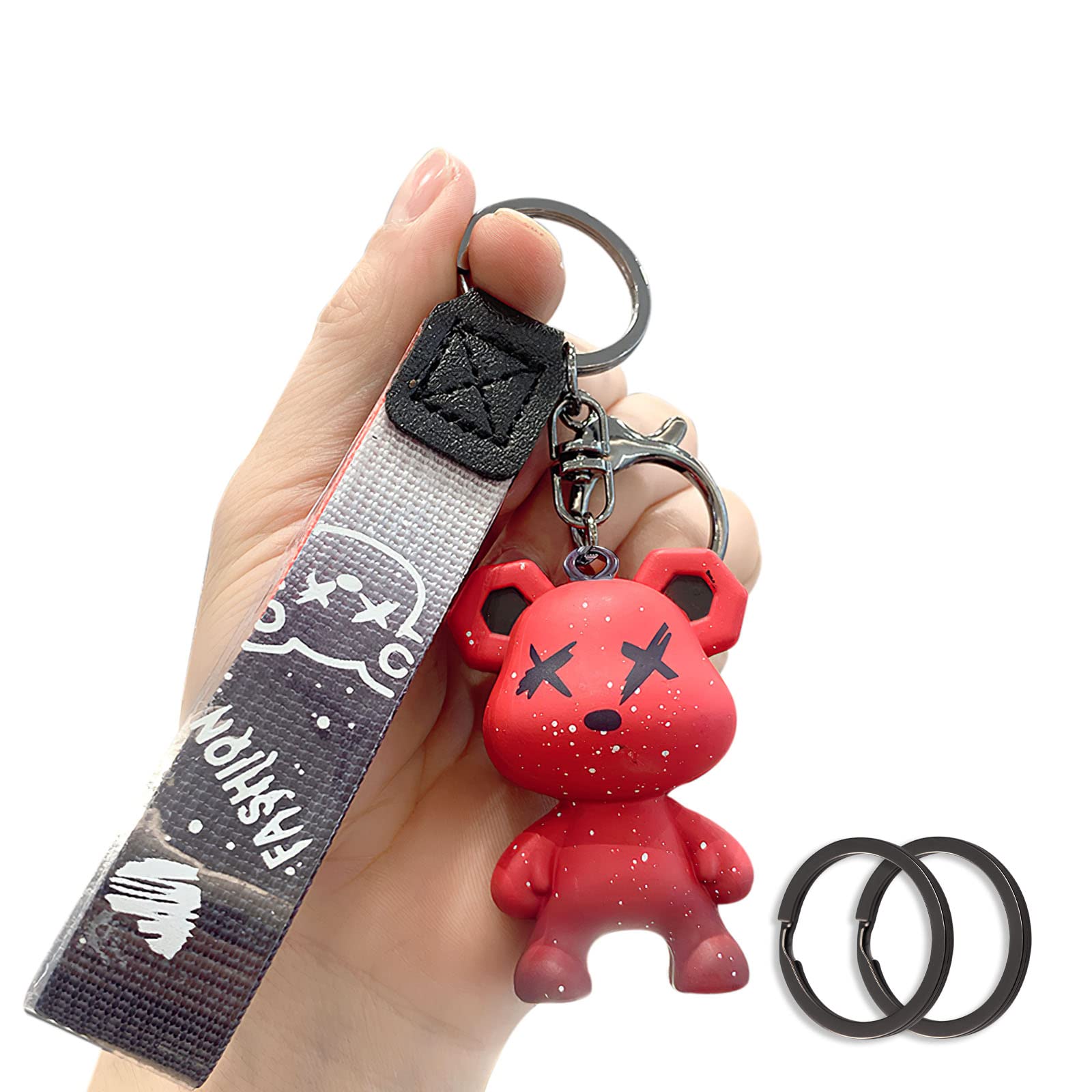 Color Changing Bear Keychain - Cute & Creative Key Holder with Braided Lanyard for Car Keys - Perfect Gift for Kids & Adults - Use for Home, Office, or Travel Accessories